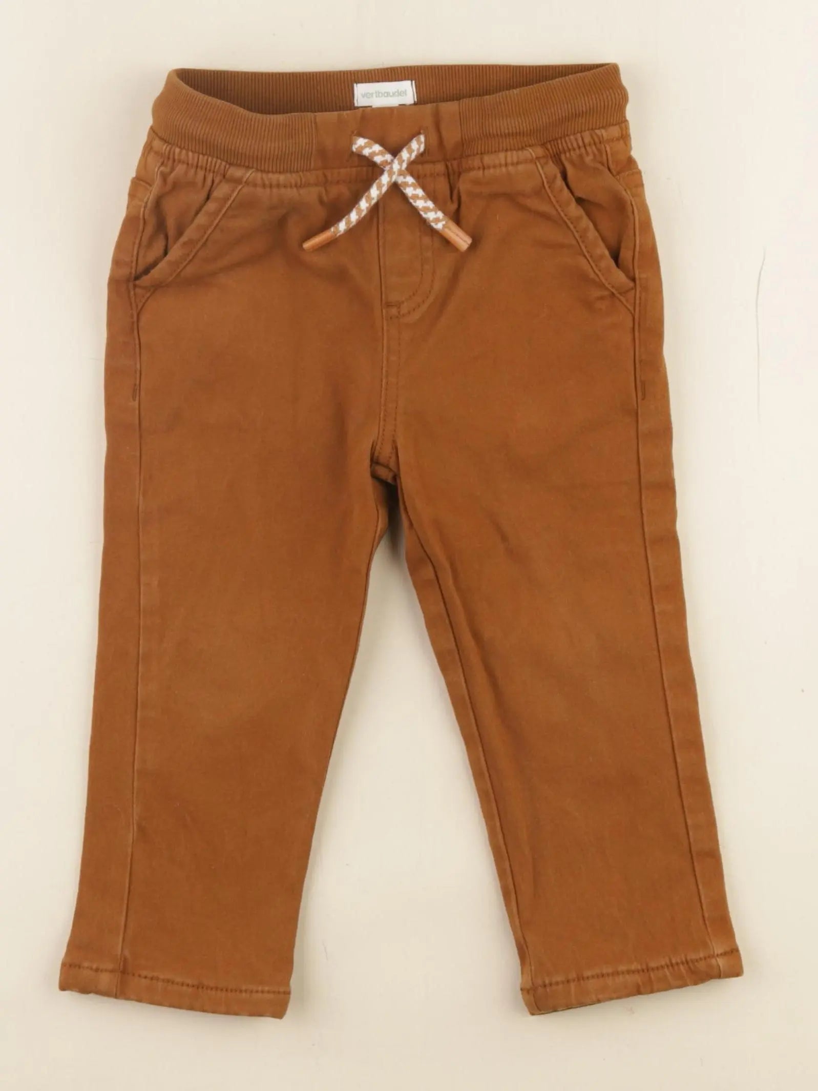 Vertbaudet - pantalon doublé marron - 24 mois