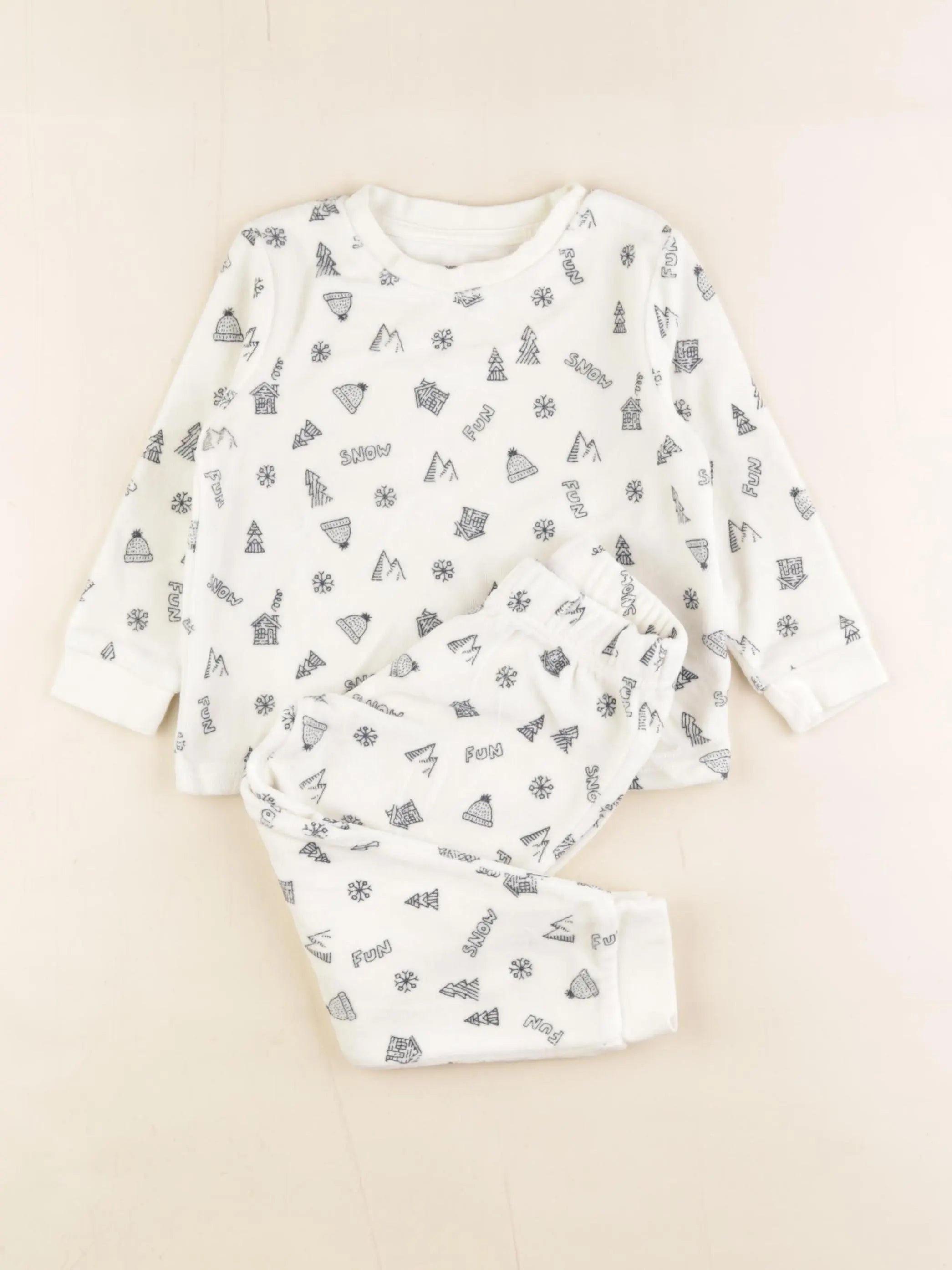 Vertbaudet - pyjama velours blanc, bleu - 3 ans