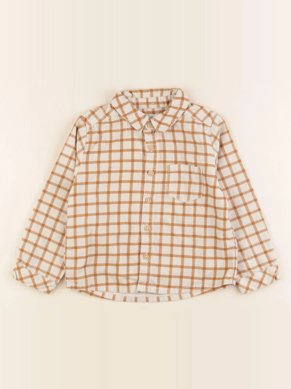 Vertbaudet - chemise beige, marron - 36 mois