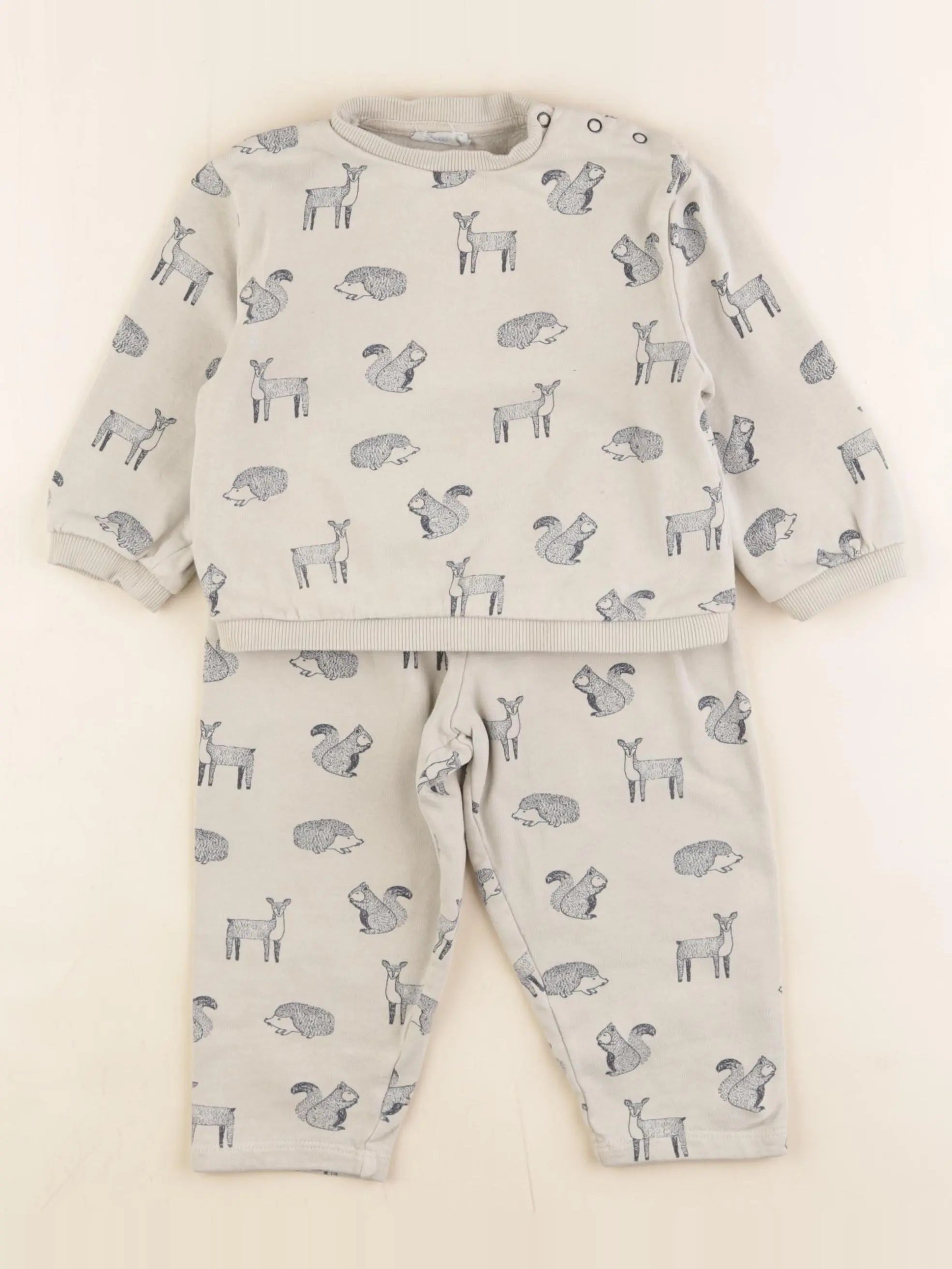 Boutchou - ensemble beige, bleu - 18 mois