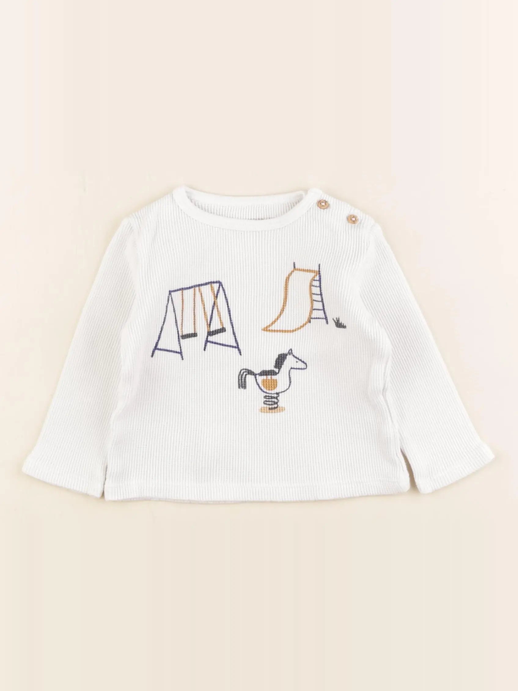 Boutchou - tee-shirt blanc - 12 mois