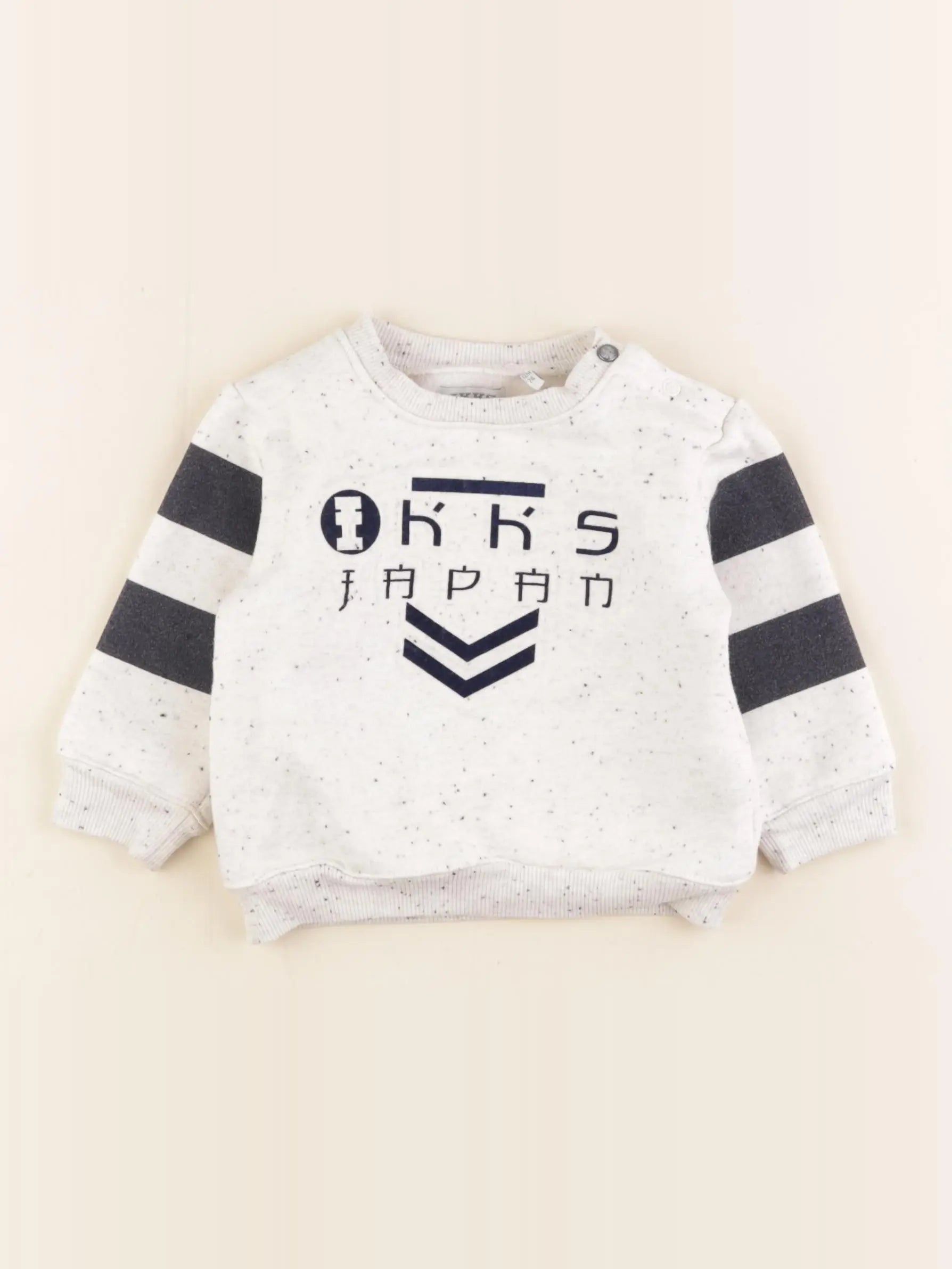 IKKS - sweat blanc, bleu - 12 mois