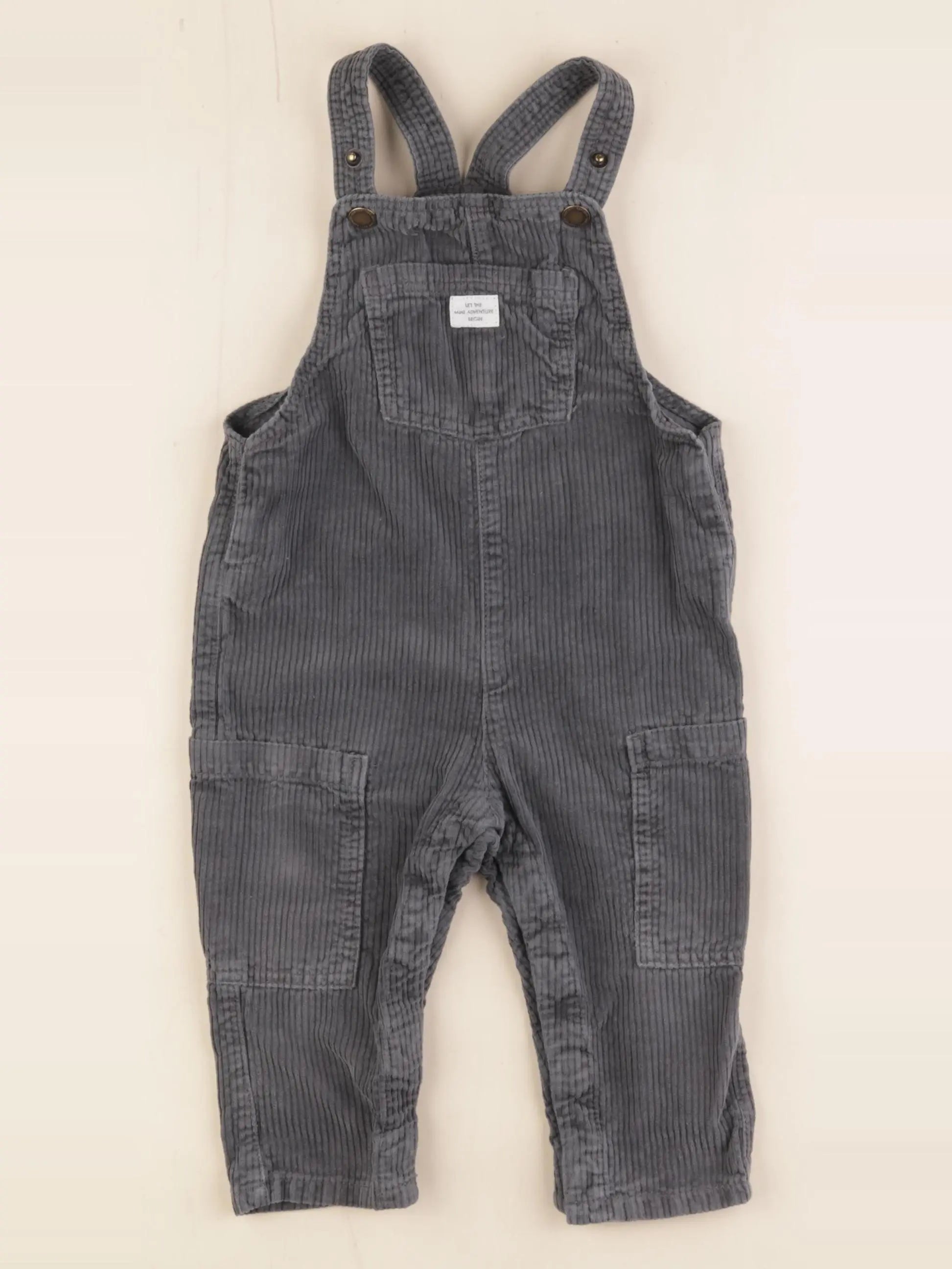 H&M - salopette gris - 9/12 mois