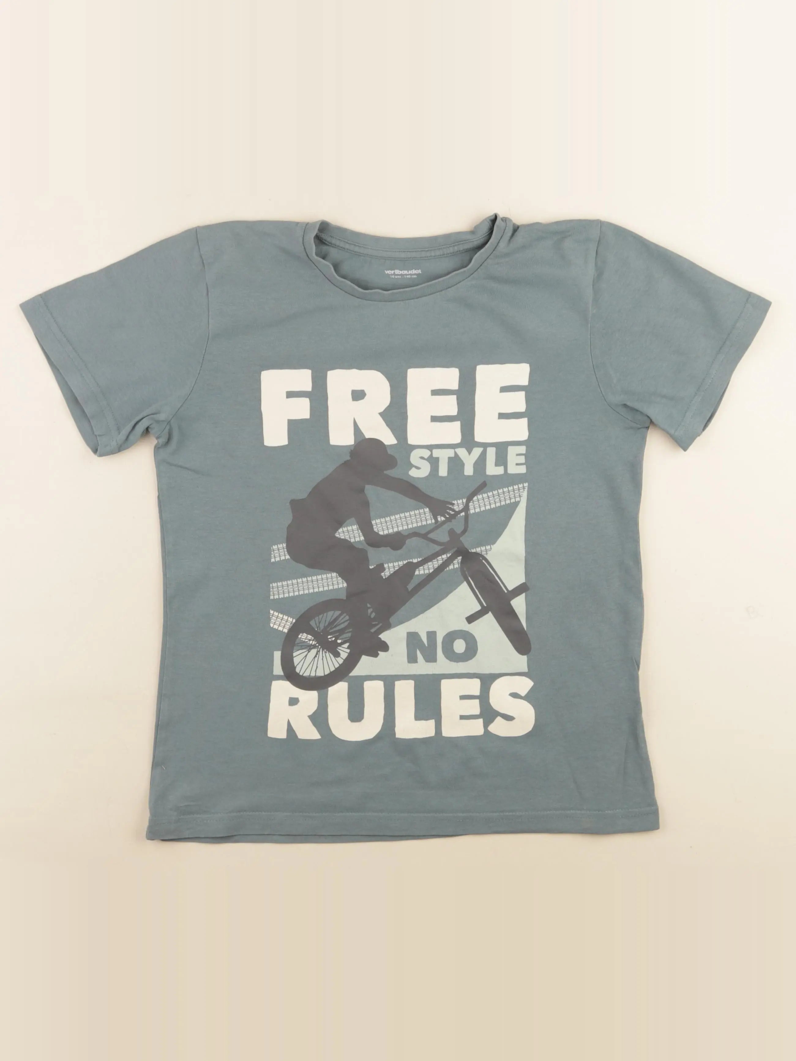 Vertbaudet - tee-shirt bleu - 10 ans