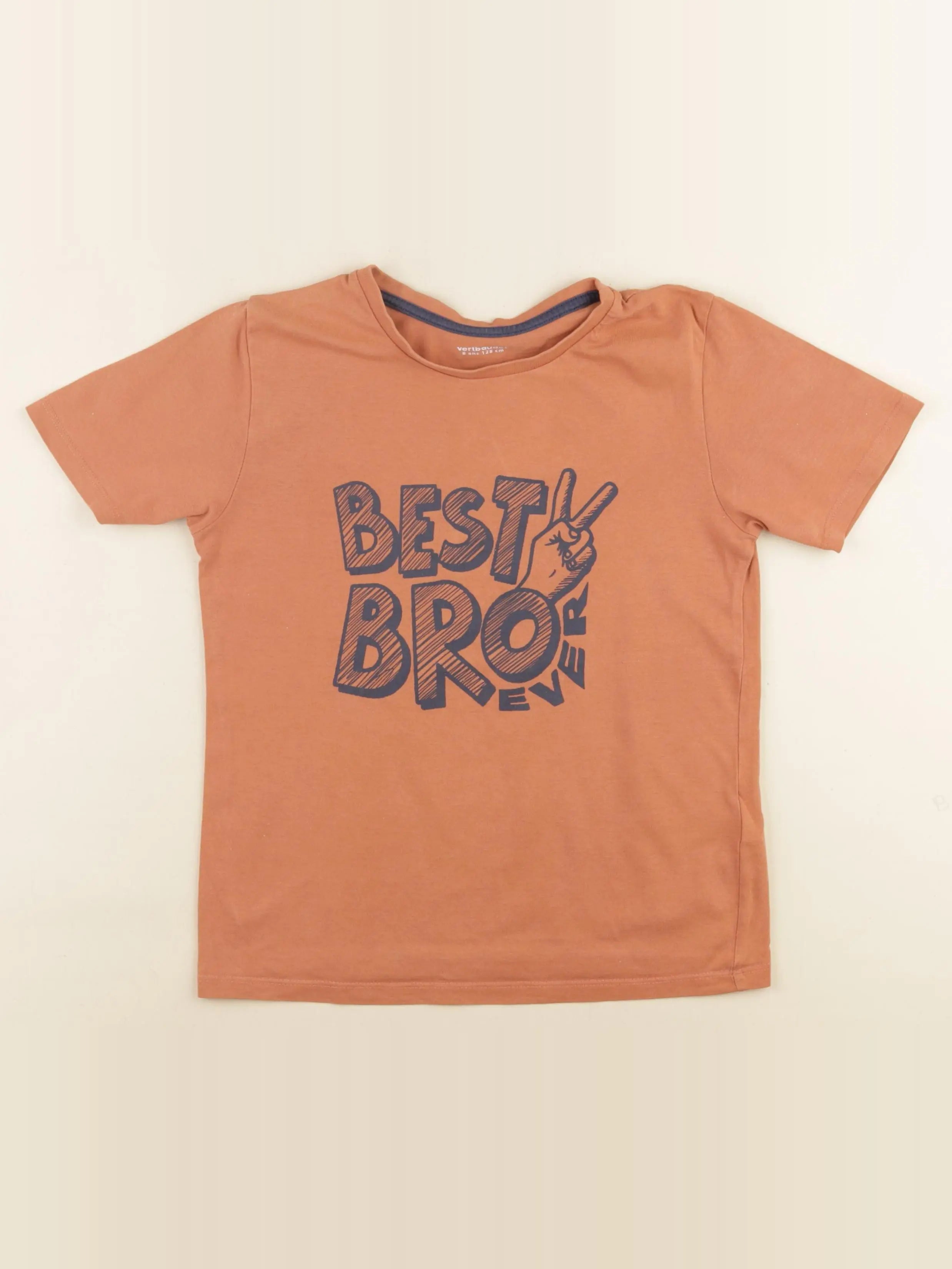 Vertbaudet - tee-shirt marron - 8 ans