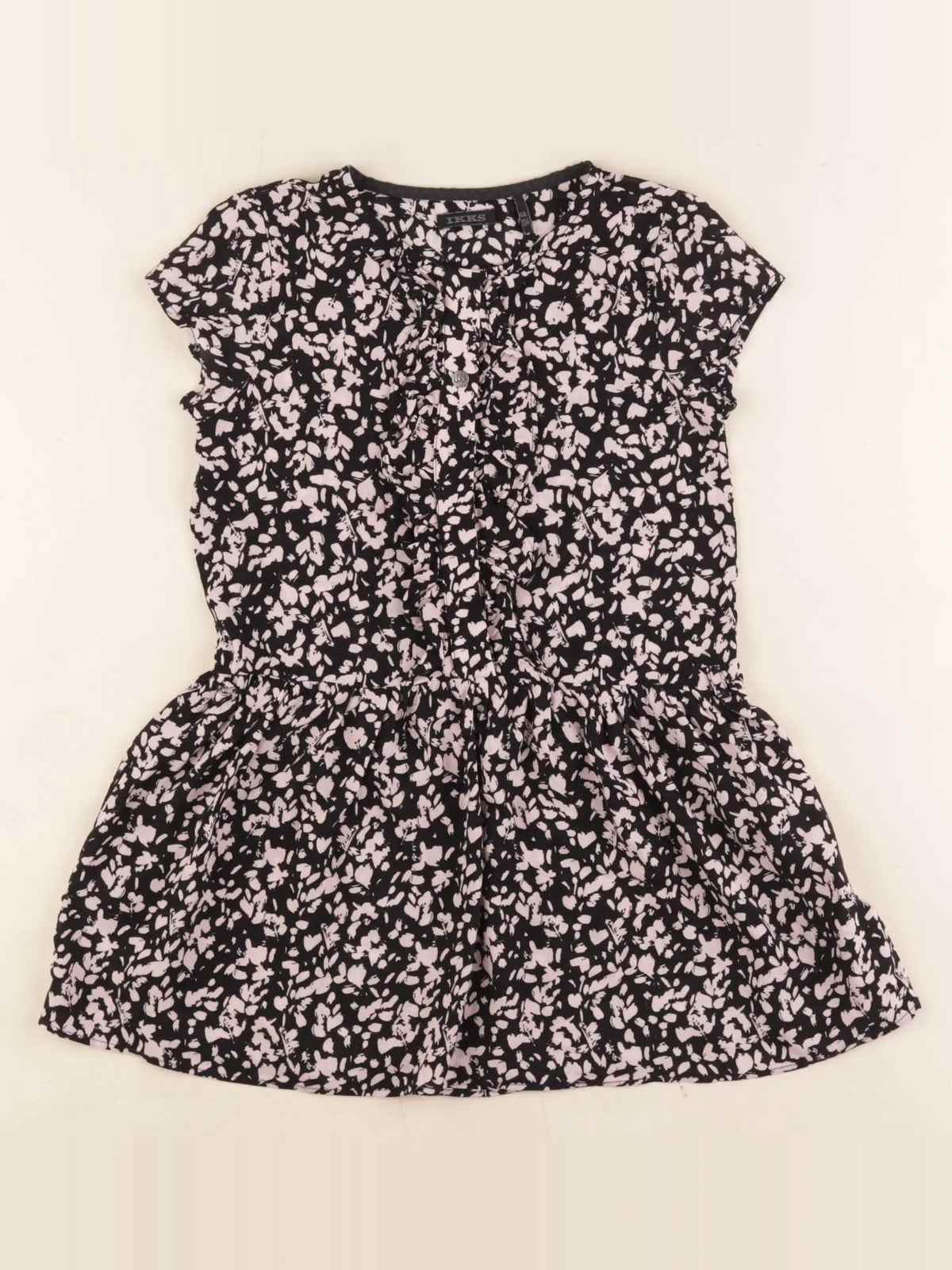 IKKS - robe noir, rose - 4 ans