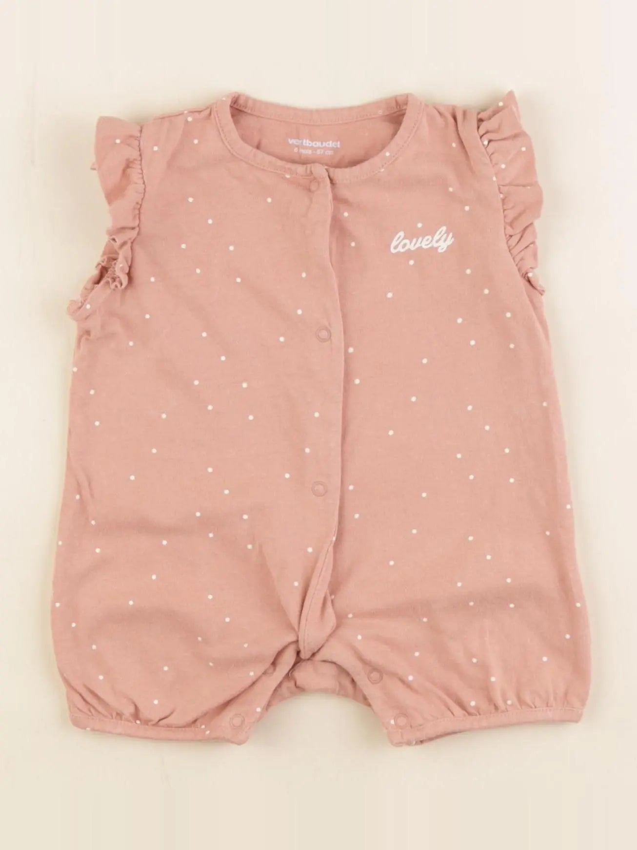 Vertbaudet - pyjama coton rose - 6 mois