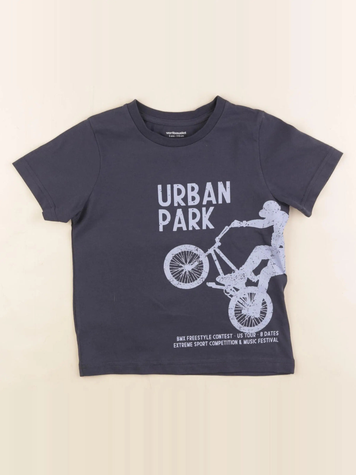 Vertbaudet - tee-shirt bleu - 5 ans