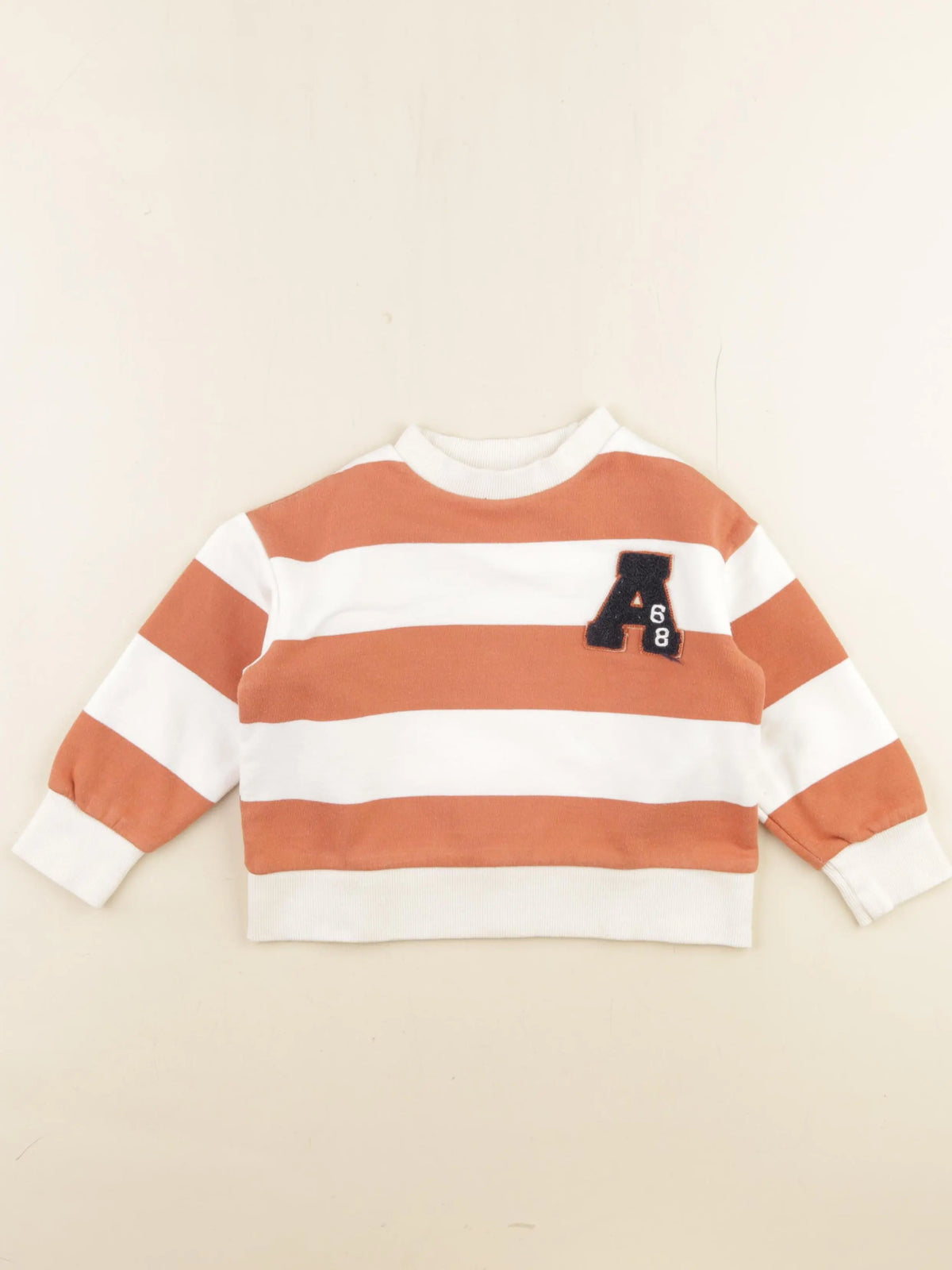 Vertbaudet - sweat blanc, marron - 3 ans