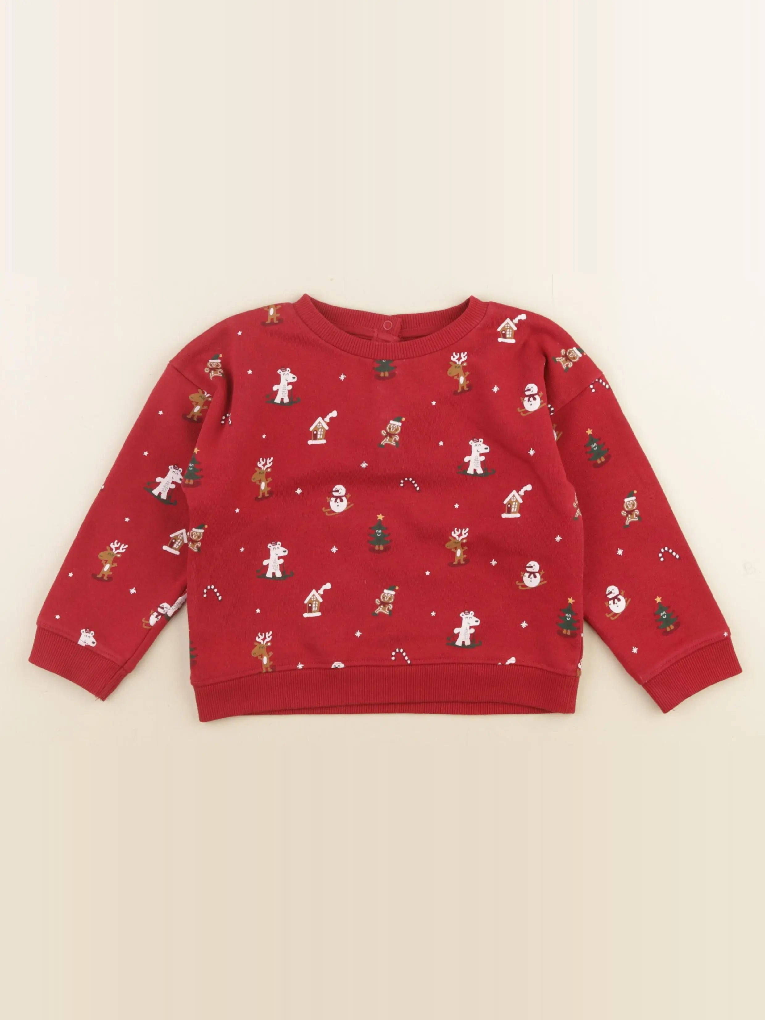 Vertbaudet - sweat rouge - 36 mois