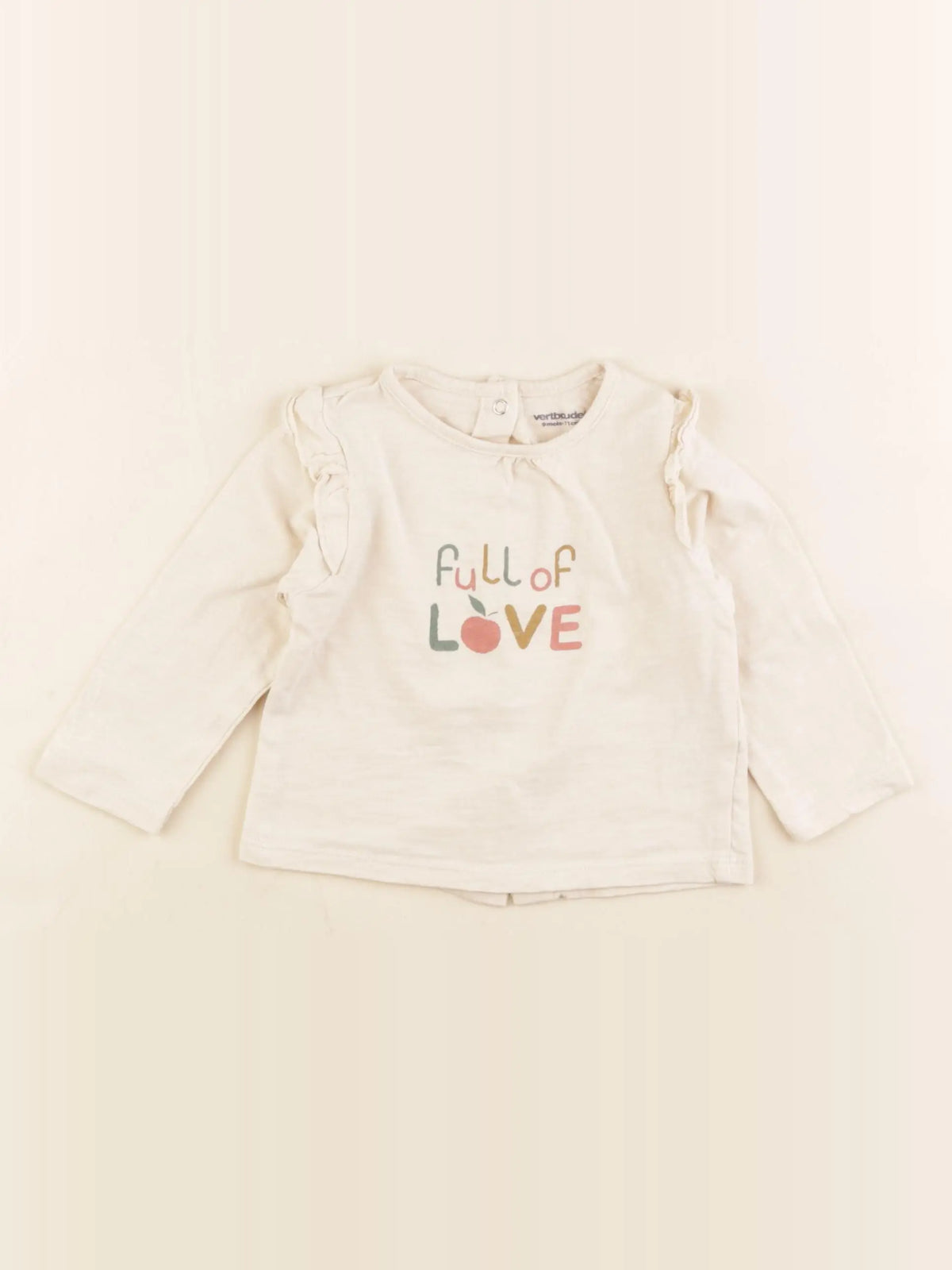 Vertbaudet - tee-shirt beige - 9 mois