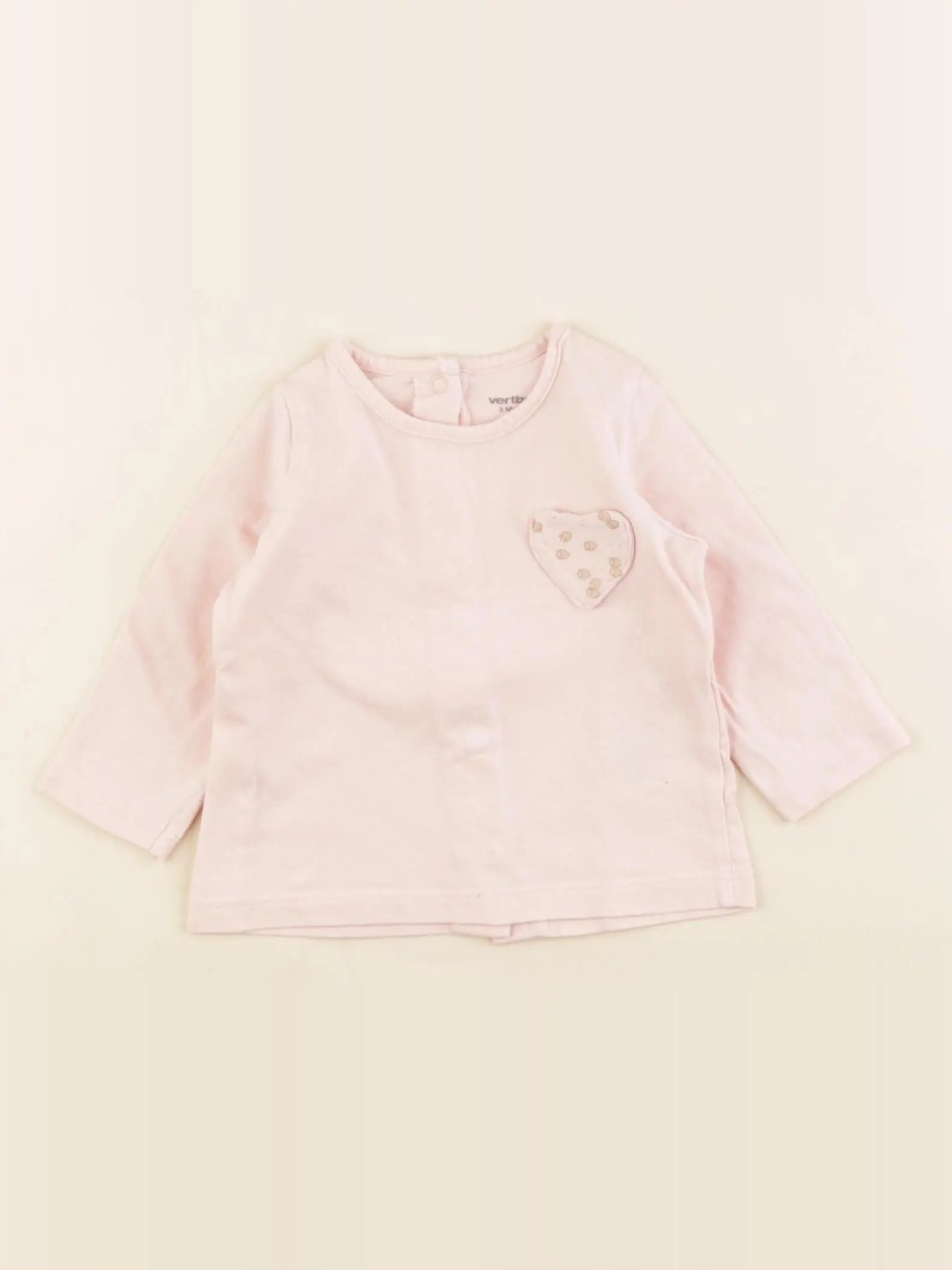 Vertbaudet - tee-shirt rose - 3 mois