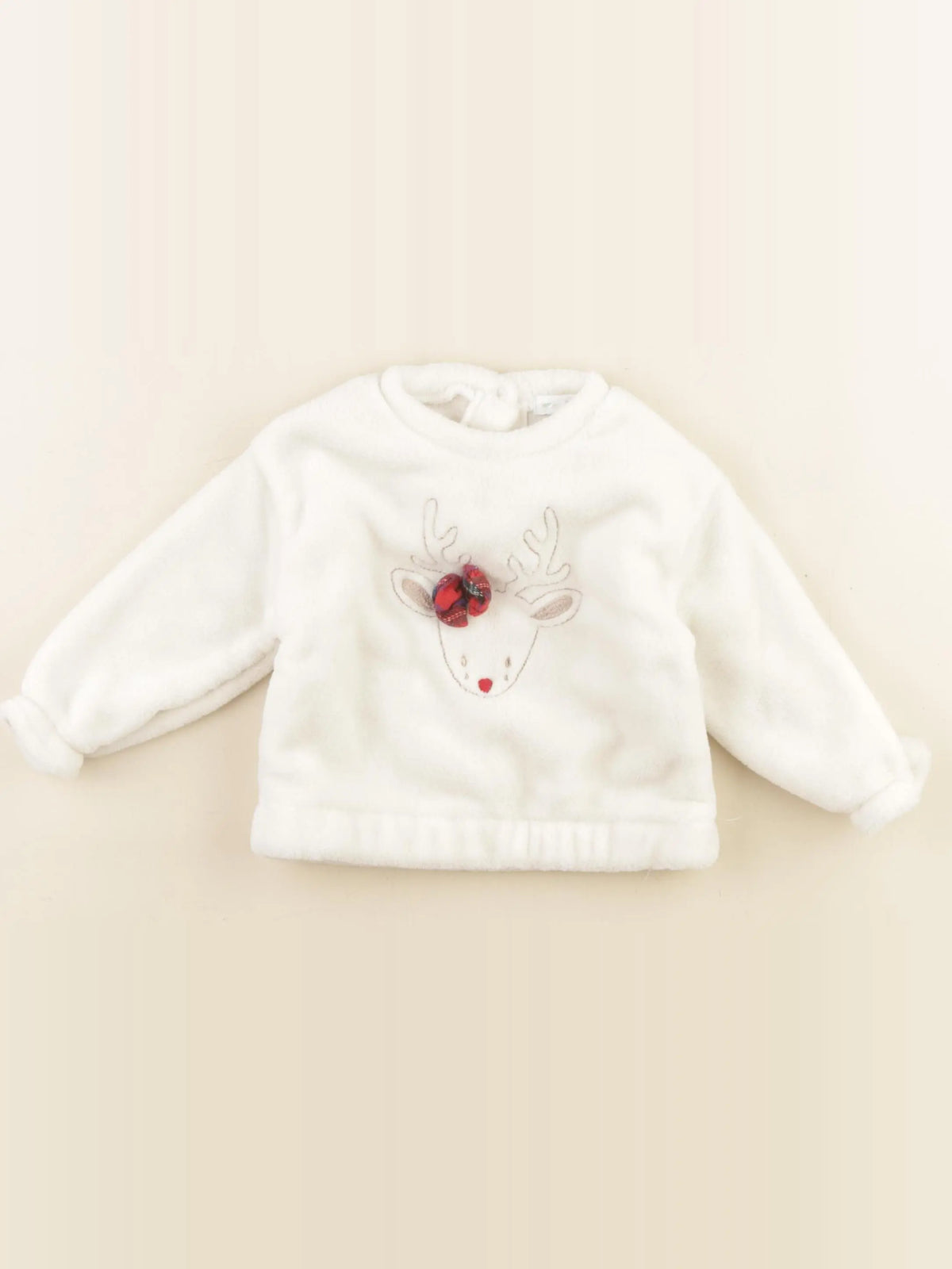 Vertbaudet - pull blanc - 12 mois