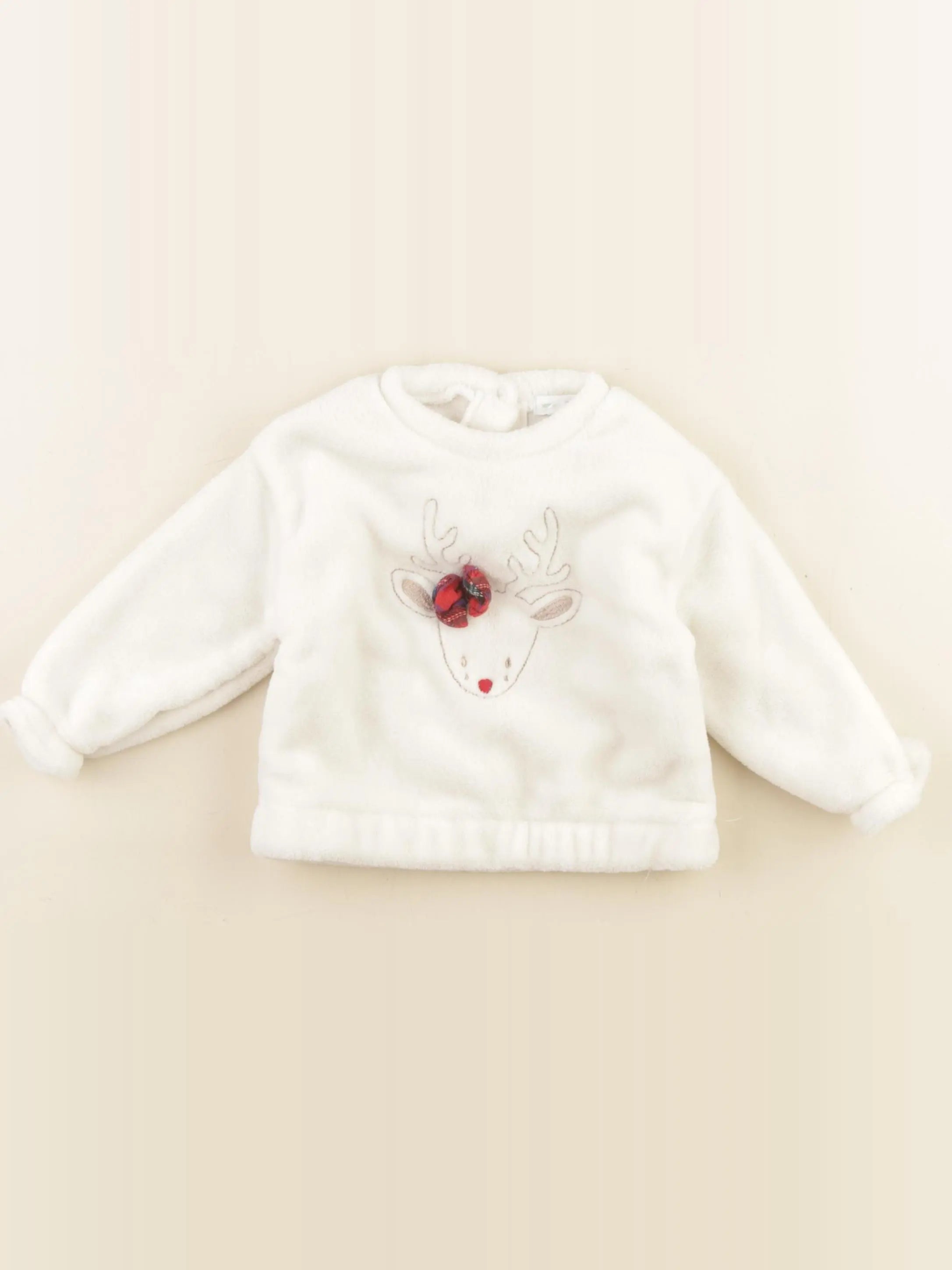 Vertbaudet - pull blanc - 12 mois