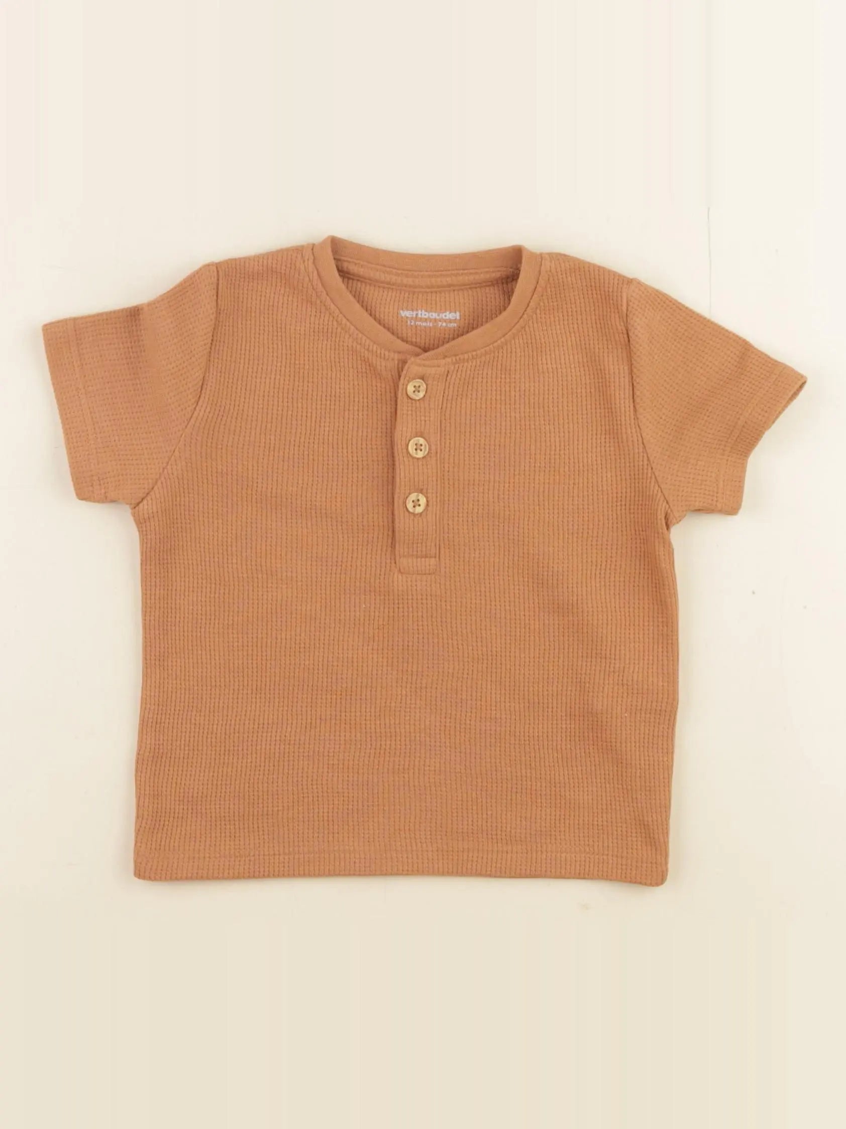 Vertbaudet - tee-shirt marron - 12 mois
