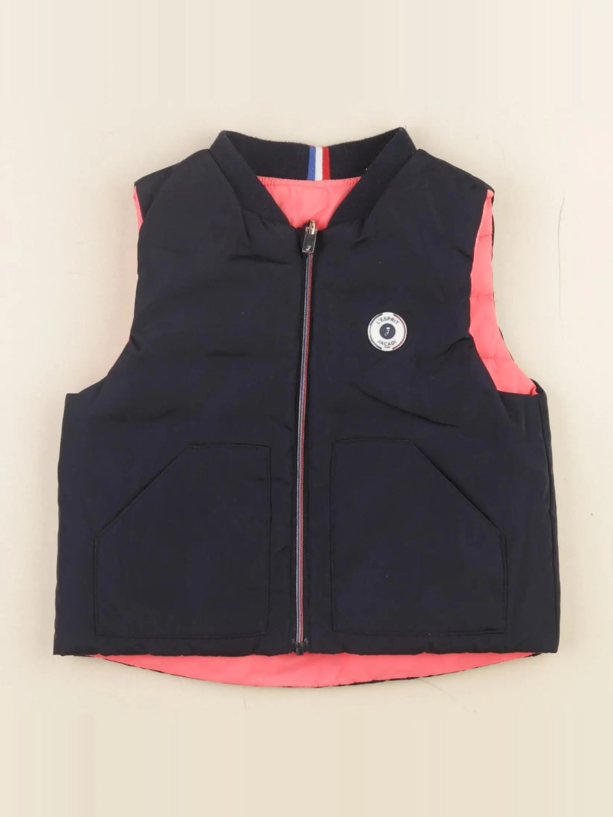 Jacadi - doudoune réversible bleu, rose - 24 mois