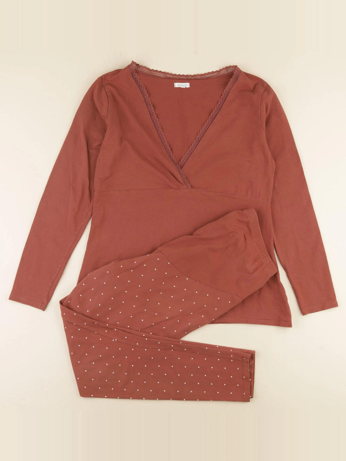 Vertbaudet - pyjama grossesse, allaitement coton marron - 42 à 44