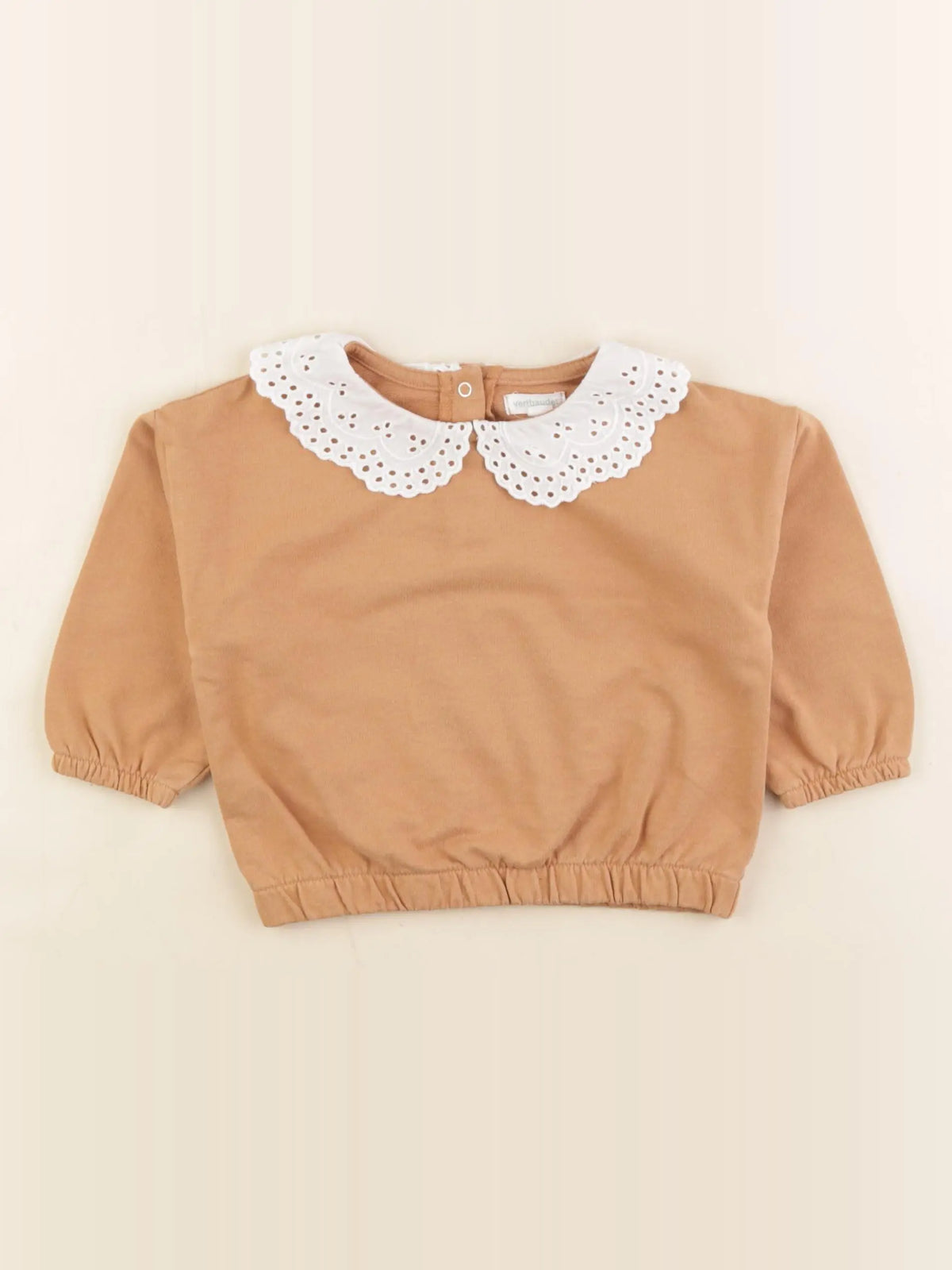 Vertbaudet - sweat marron - 12 mois