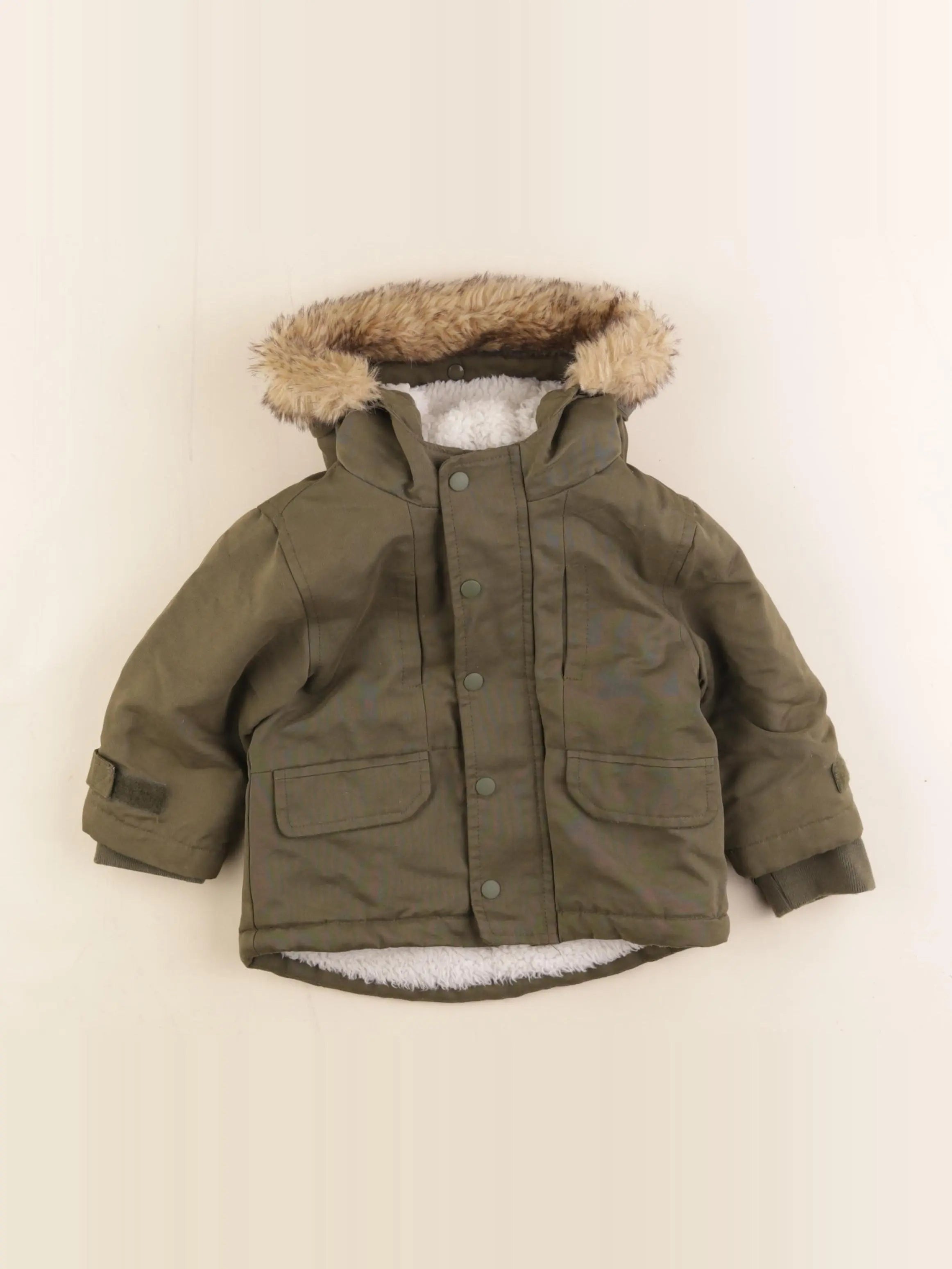 Vertbaudet - manteau vert - 12 mois