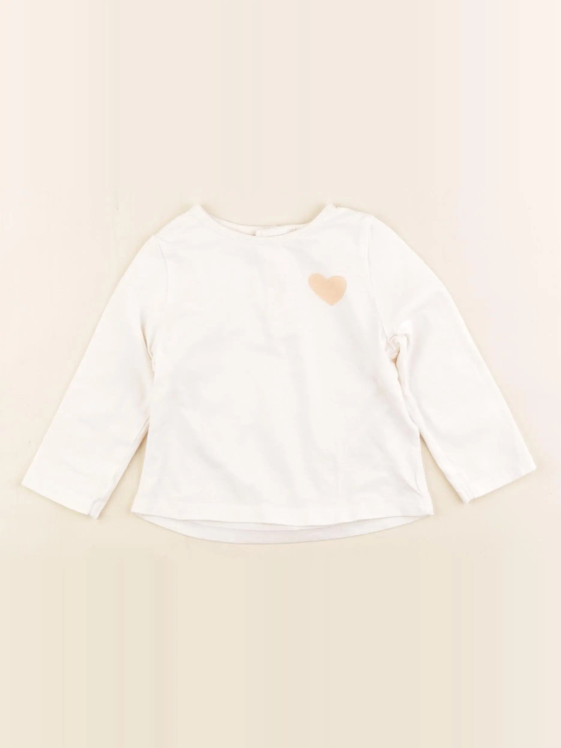 Vertbaudet - tee-shirt beige - 6 mois