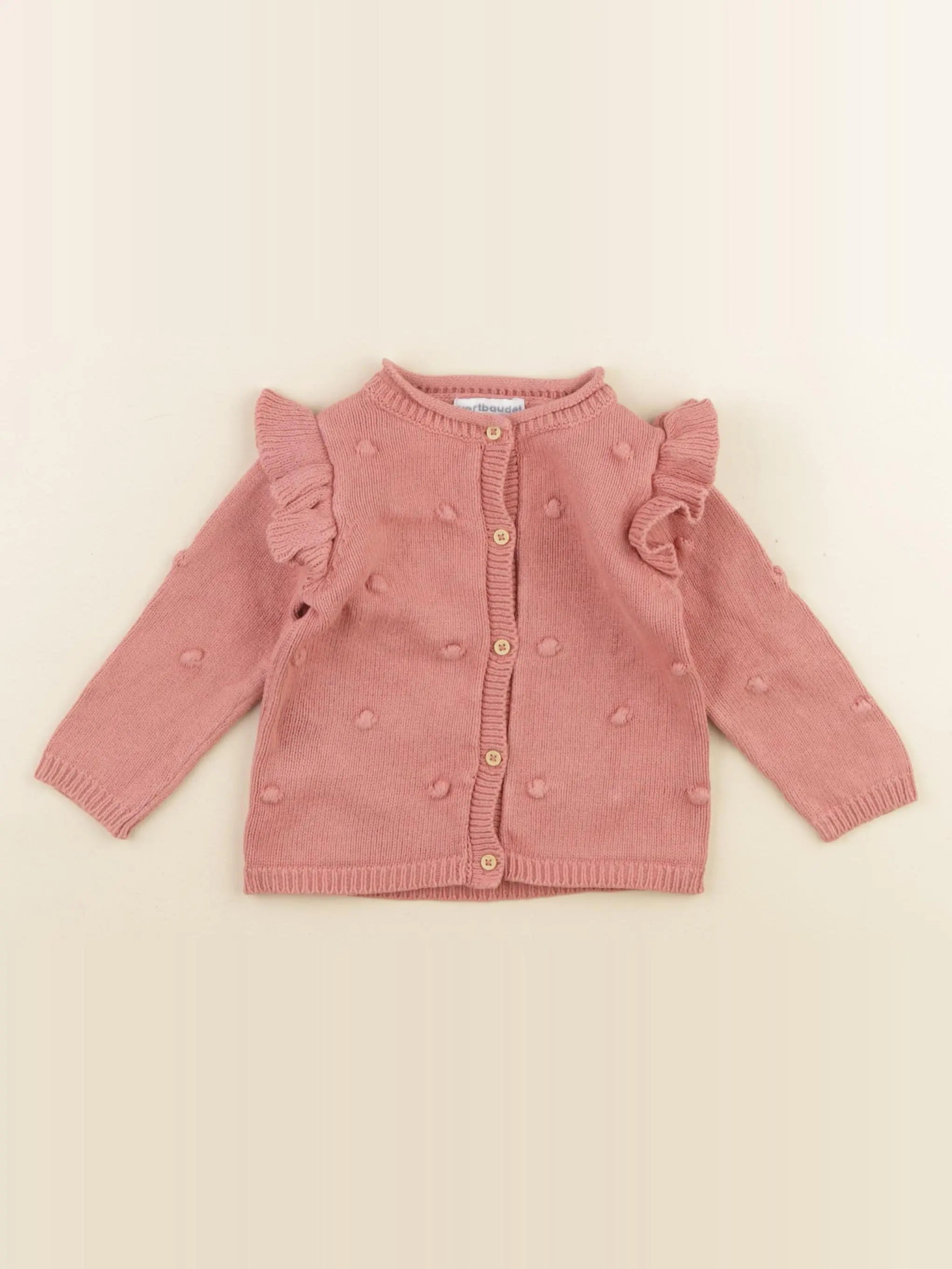 Vertbaudet - gilet rose - 6 mois