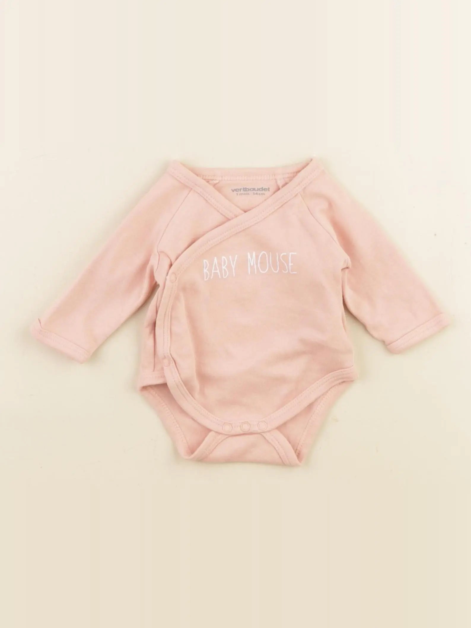 Vertbaudet - body rose - 1 mois