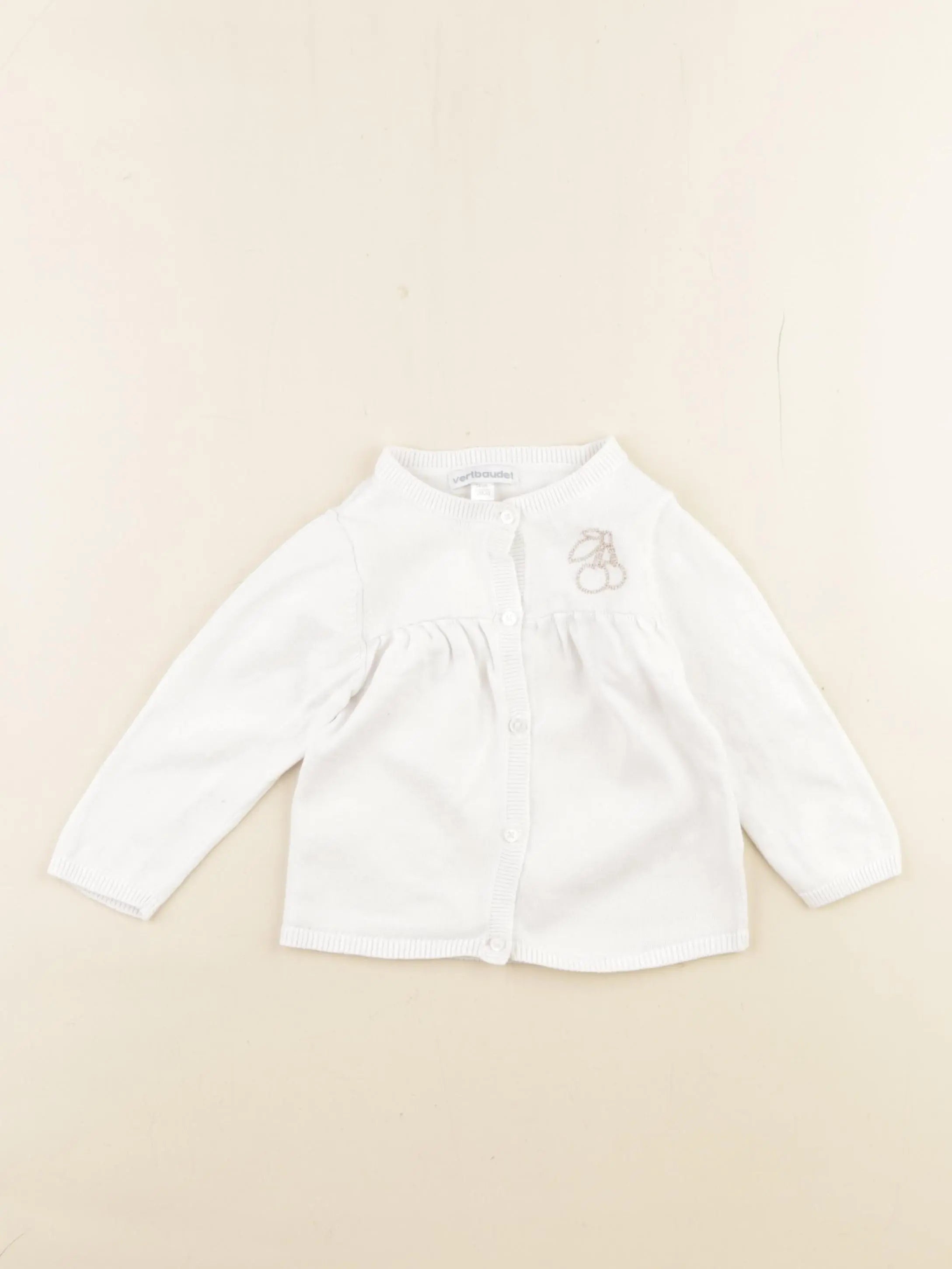Vertbaudet - gilet blanc - 12 mois