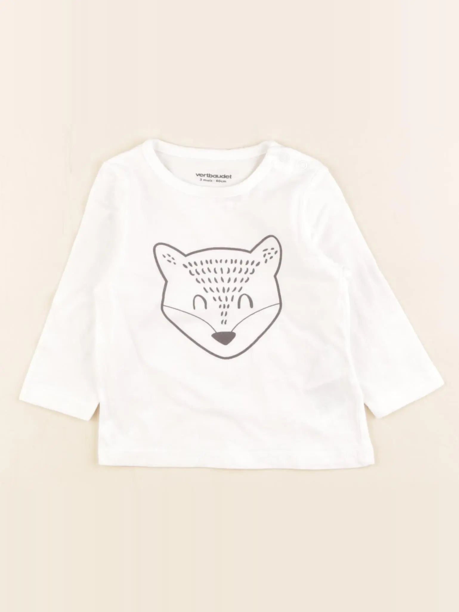 Vertbaudet - tee-shirt blanc - 3 mois