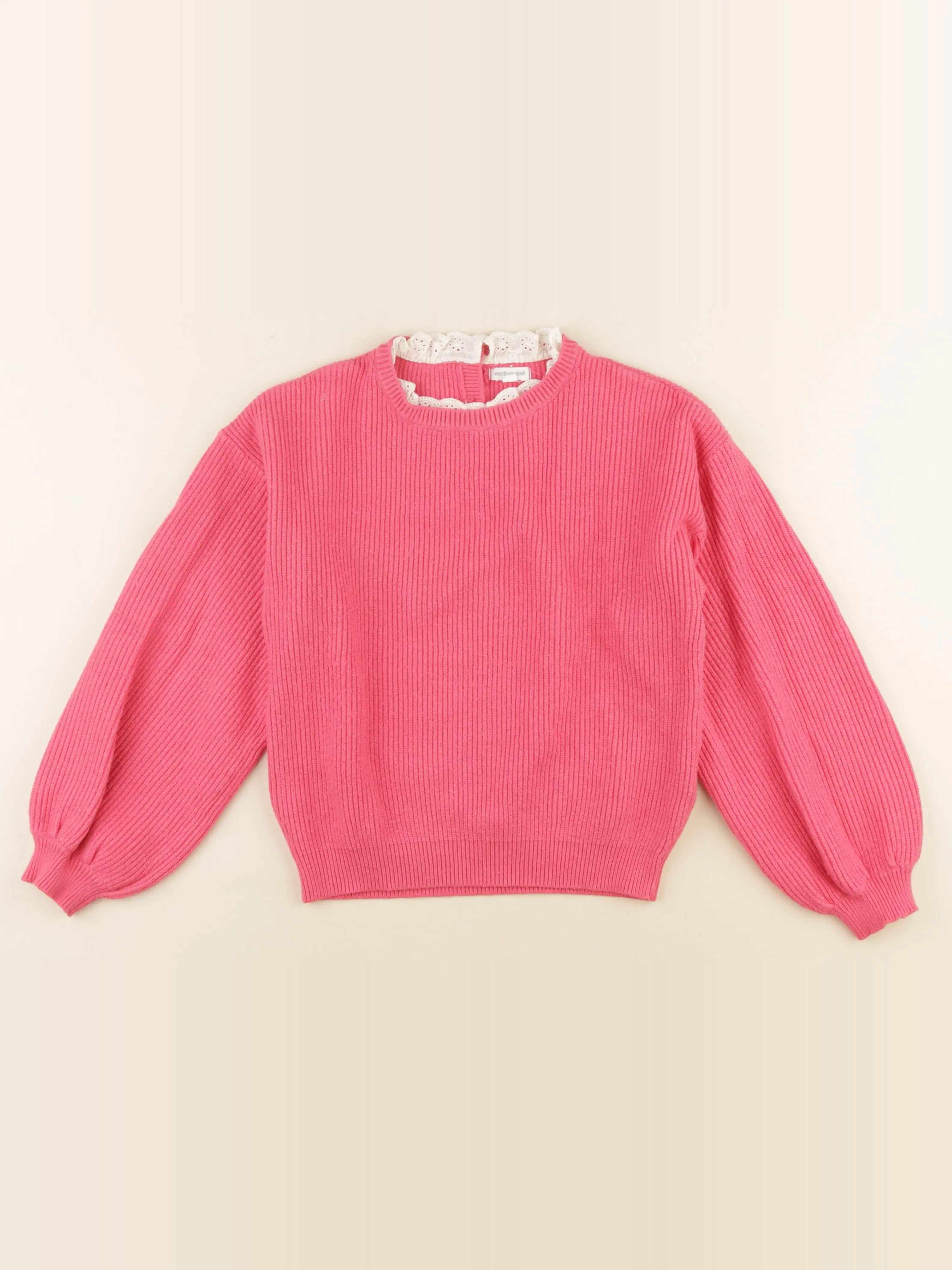 Vertbaudet - pull rose fluo - 10 ans
