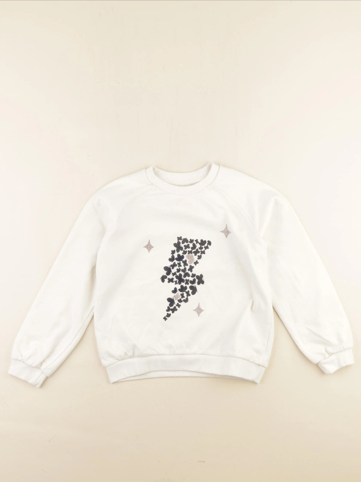 Vertbaudet - sweat beige, or - 10 ans
