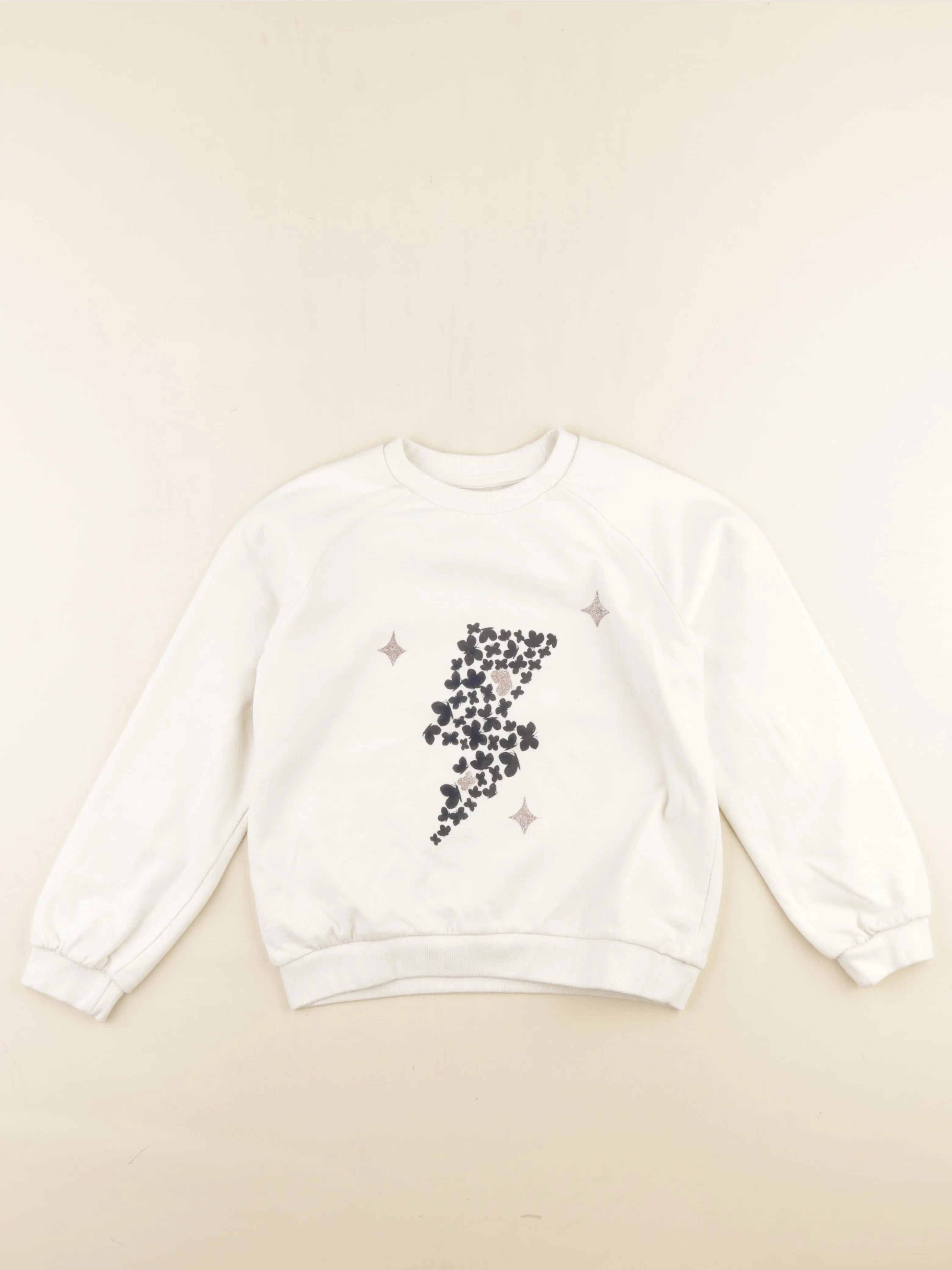 Vertbaudet - sweat beige, or - 10 ans