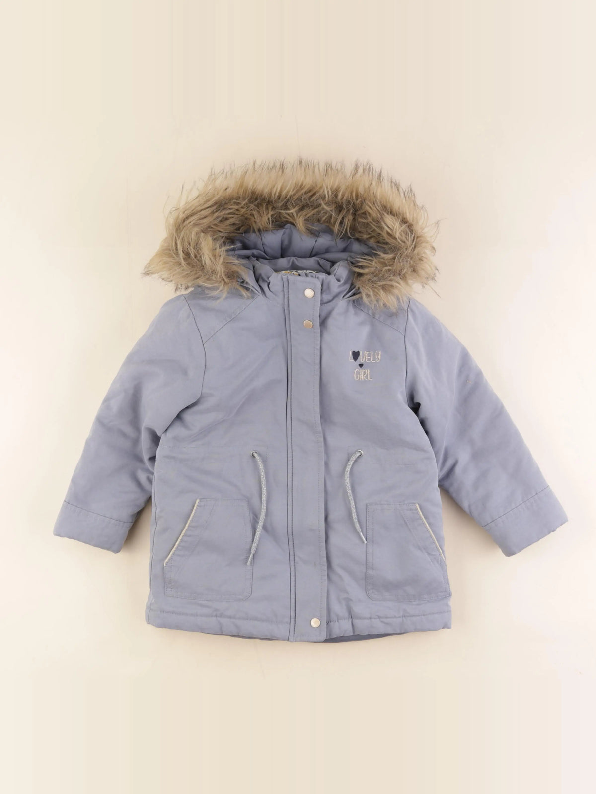 Vertbaudet - manteau doublure amovible bleu, or - 4 ans