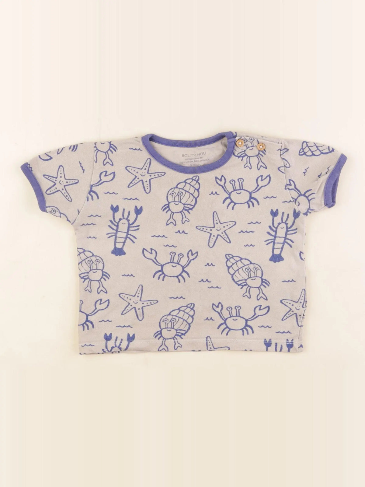 Boutchou - tee-shirt bleu, gris - 18 mois