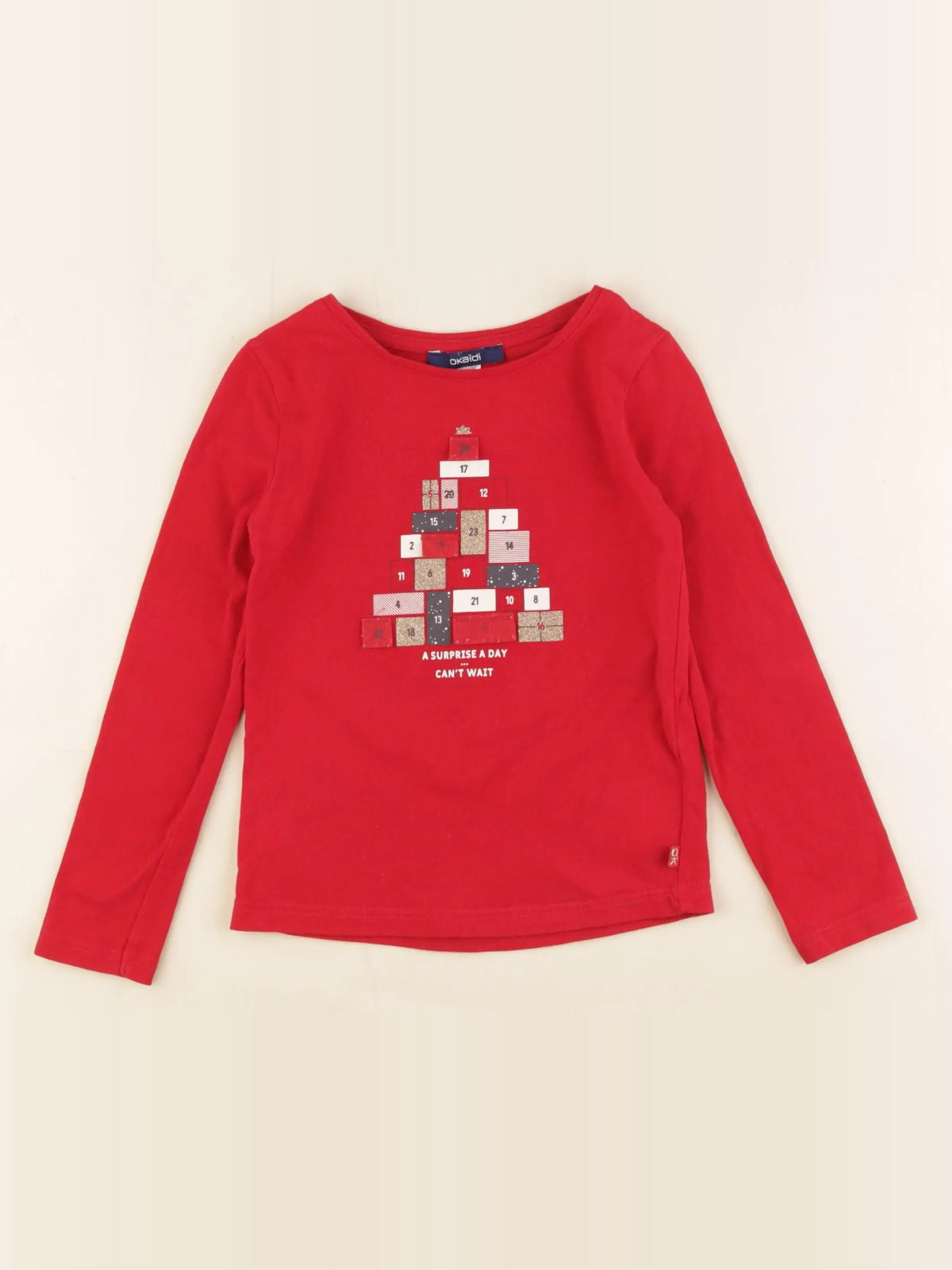Okaidi - tee-shirt or, rouge - 3 ans