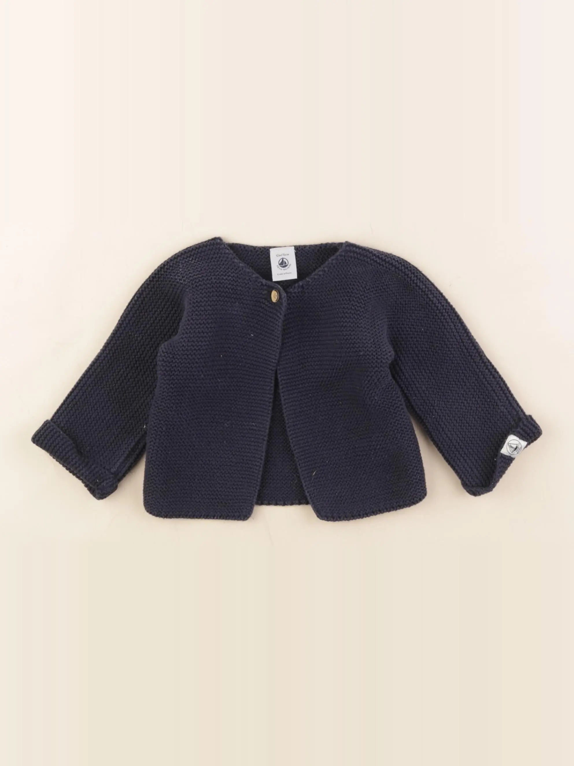 Petit Bateau - gilet bleu - 12 mois