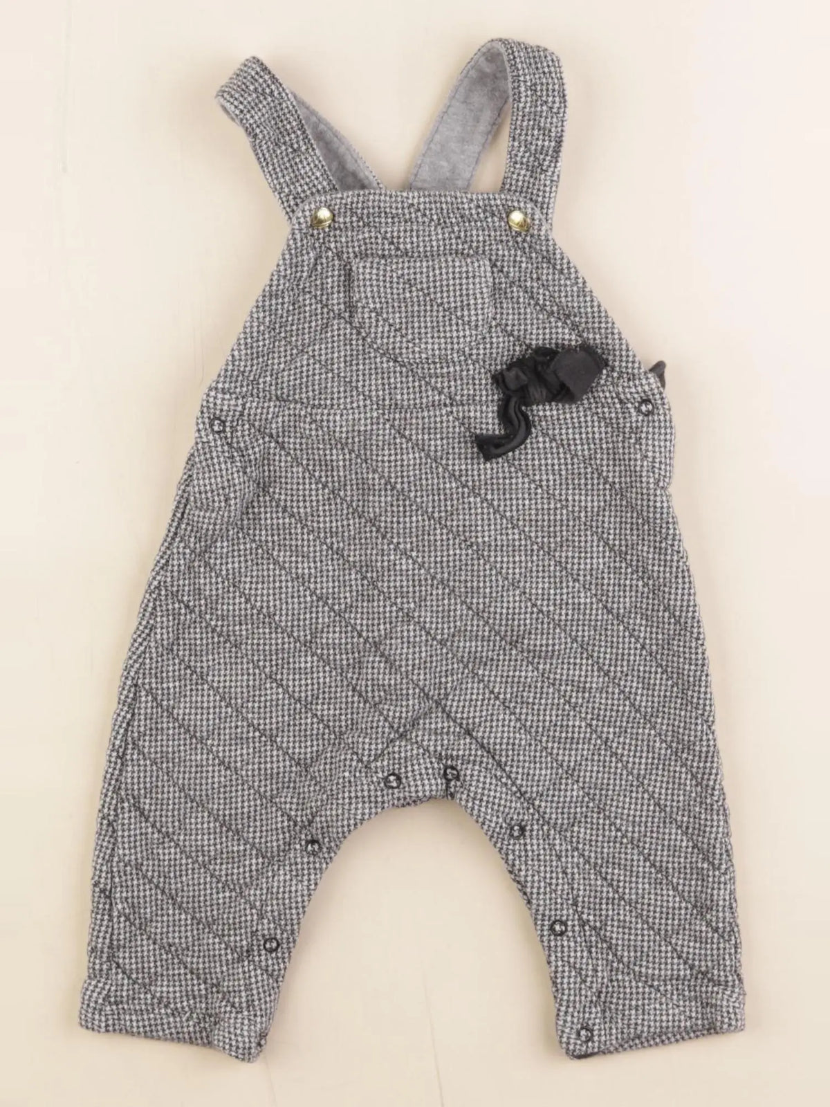 Petit Bateau - salopette gris, noir - 6 mois