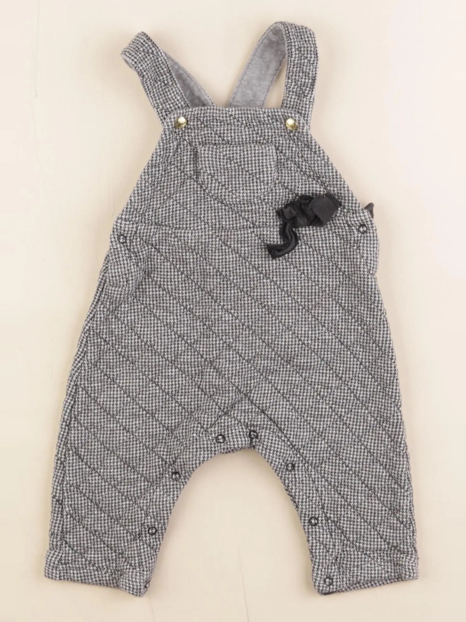 Petit Bateau - salopette gris, noir - 6 mois