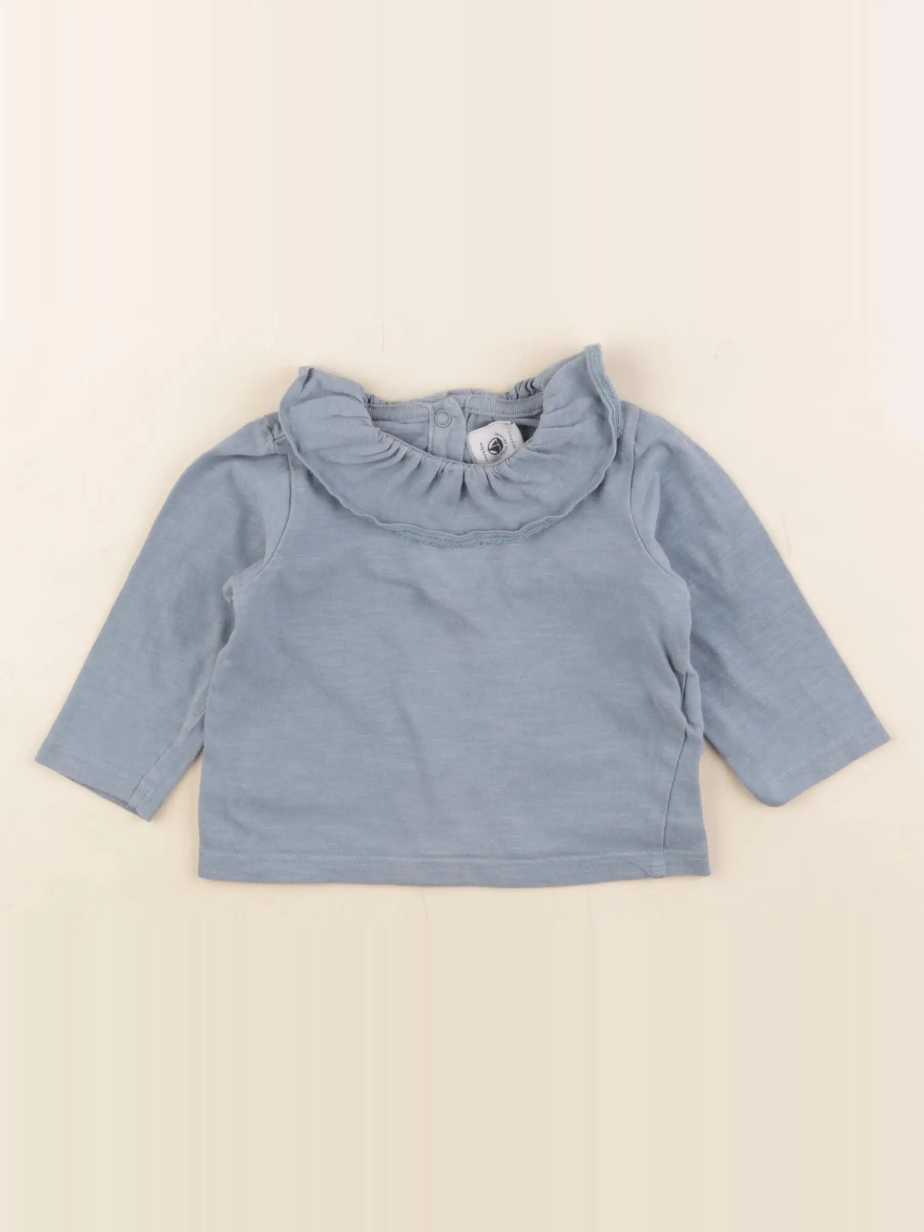 Petit Bateau - tee-shirt bleu - 6 mois