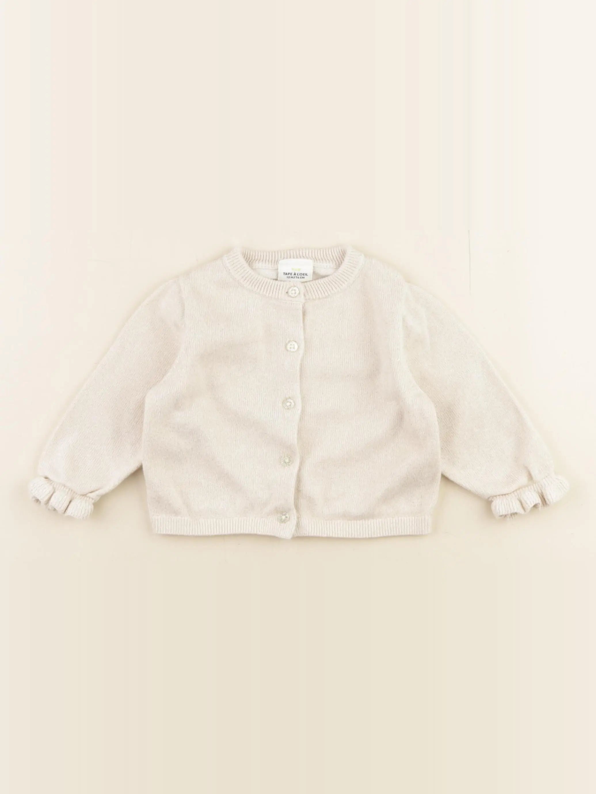 Tape à l'oeil - gilet beige, or - 12 mois