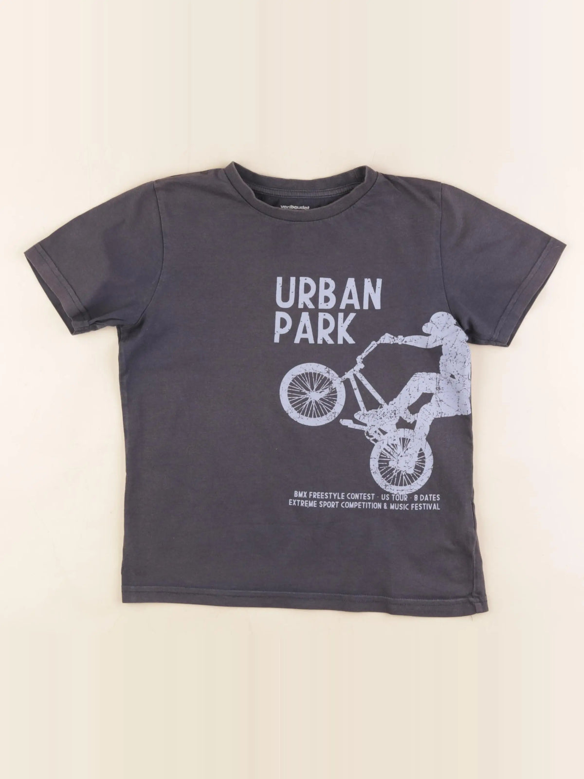 Vertbaudet - tee-shirt bleu, gris - 8 ans