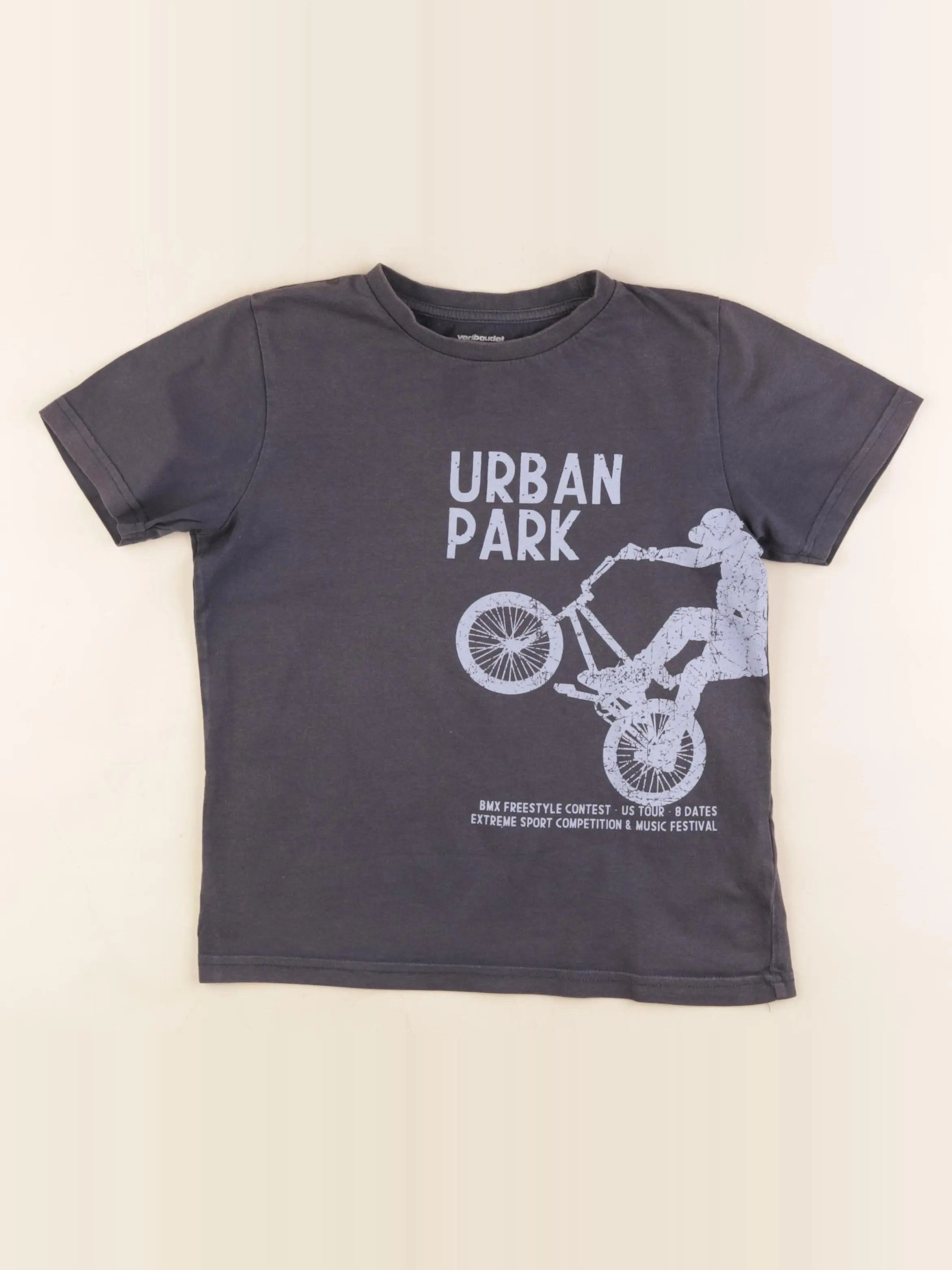 Vertbaudet - tee-shirt bleu, gris - 8 ans