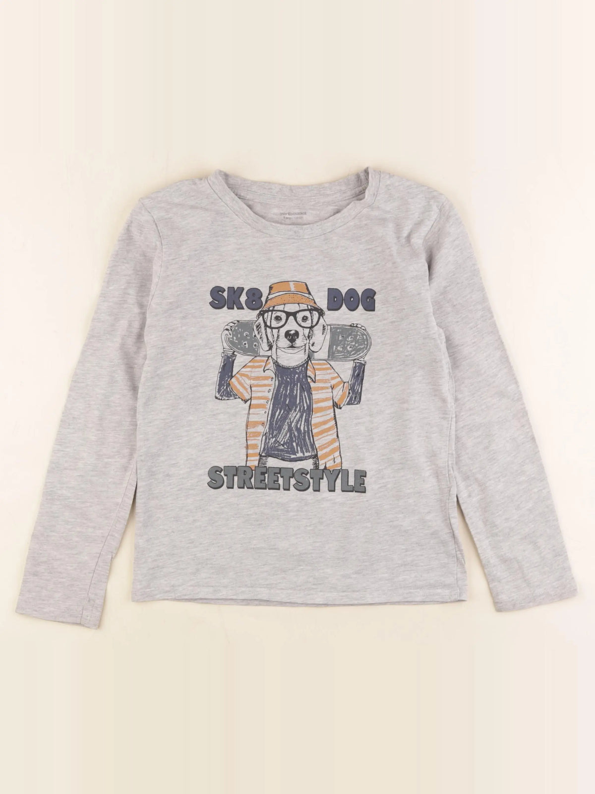 Vertbaudet - tee-shirt gris - 8 ans