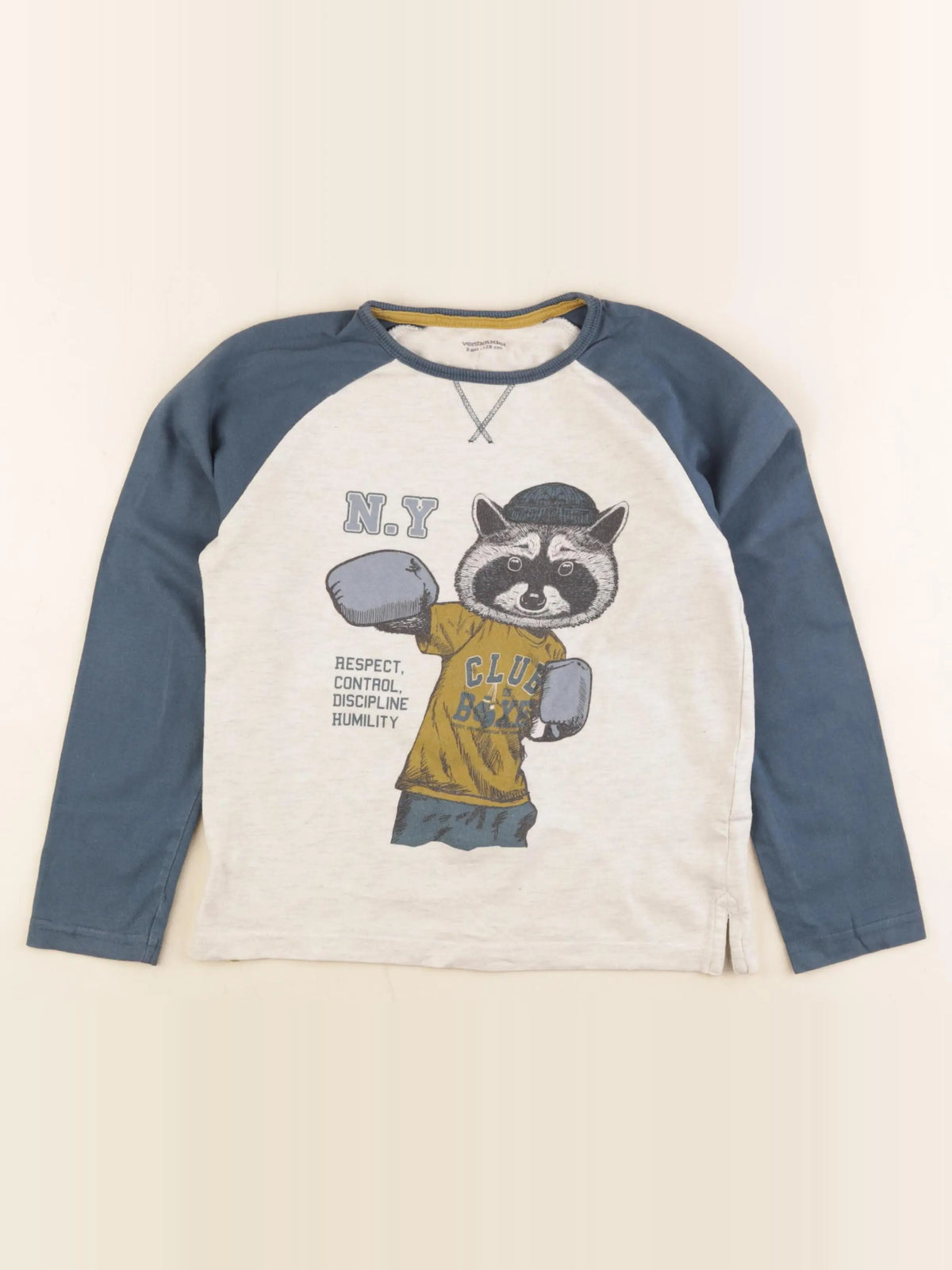 Vertbaudet - tee-shirt gris, bleu - 8 ans