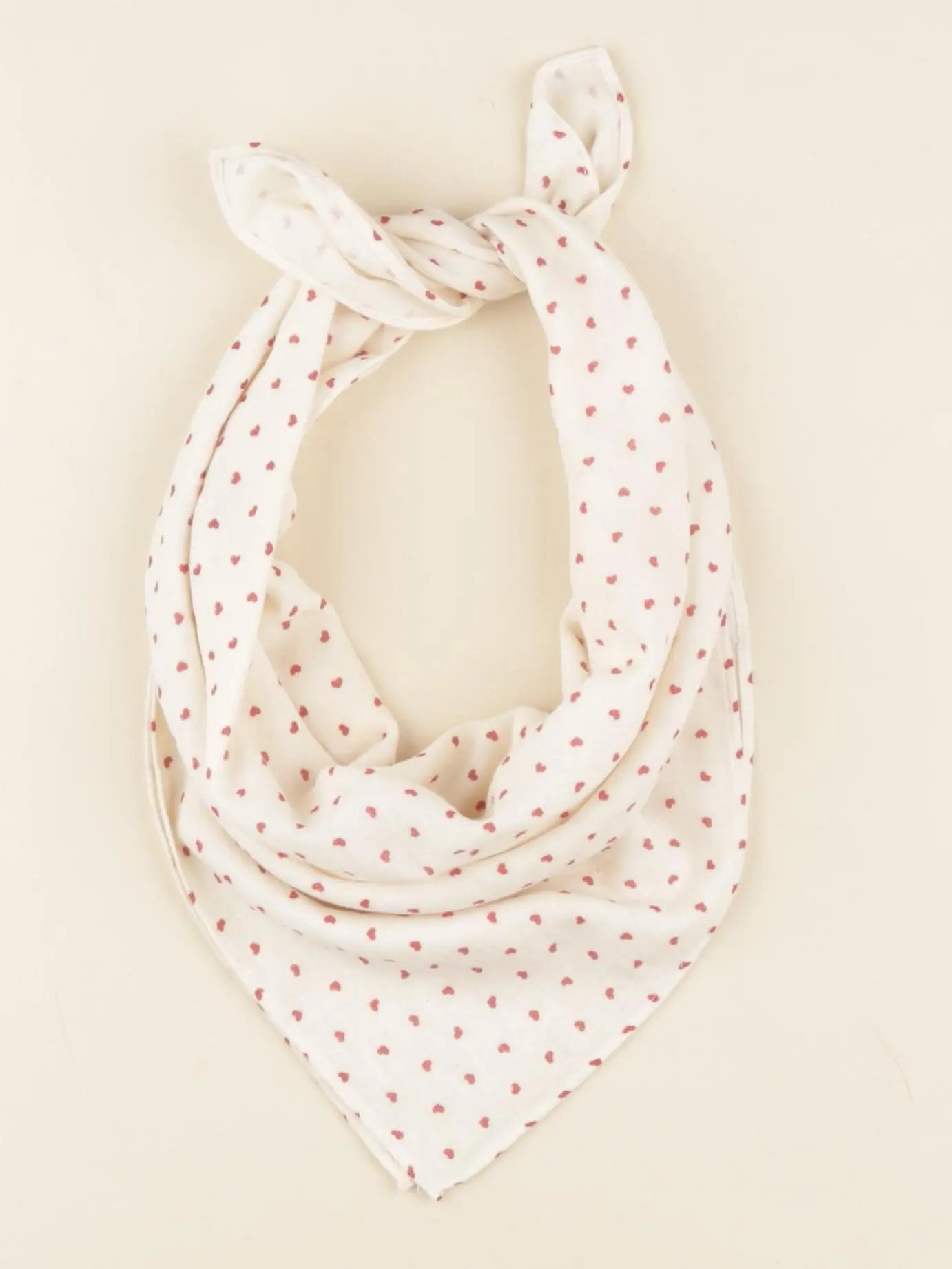 Foulard beige, rouge 60x60 