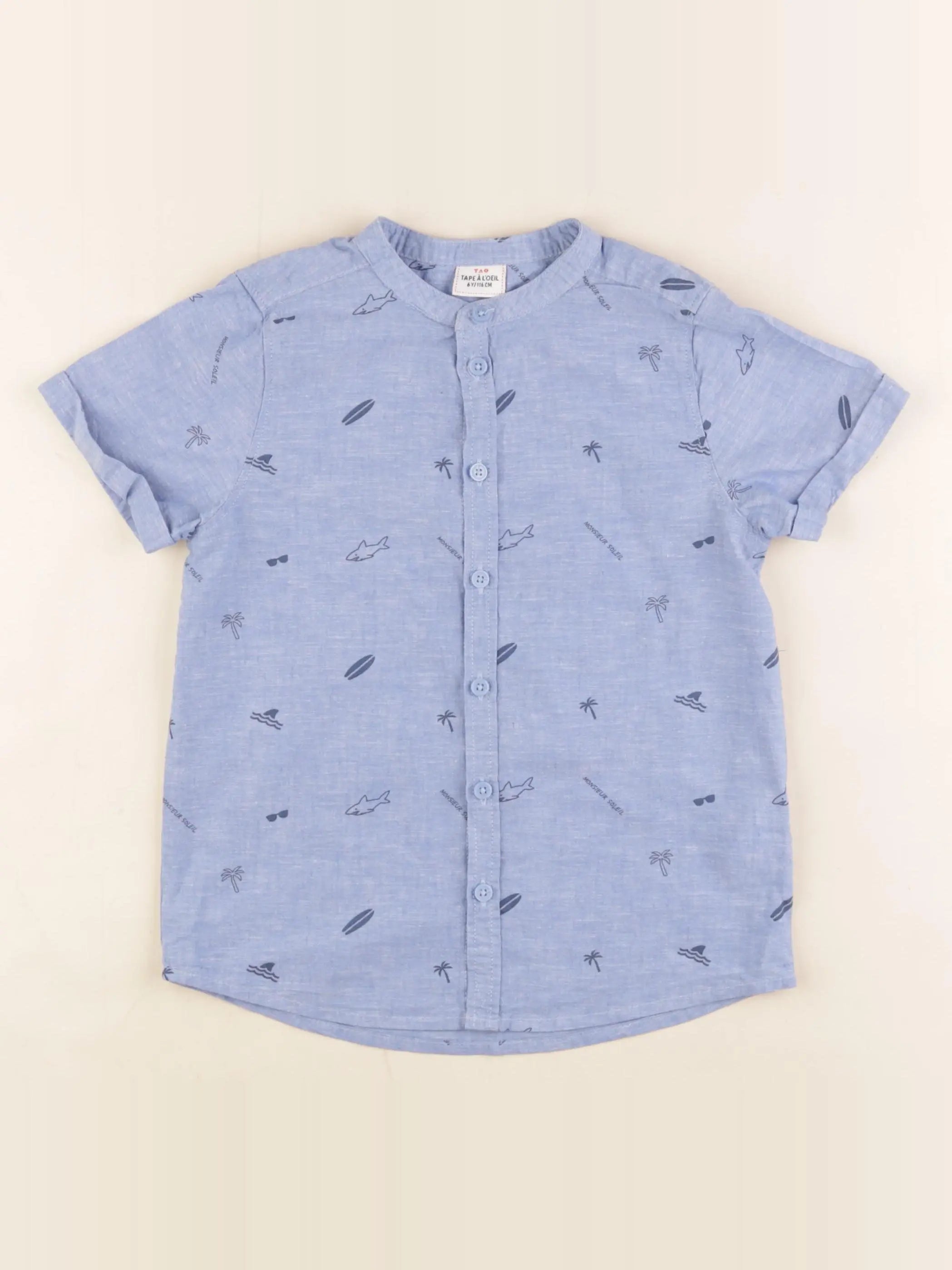 Tape à l'oeil - chemise bleu - 6 ans