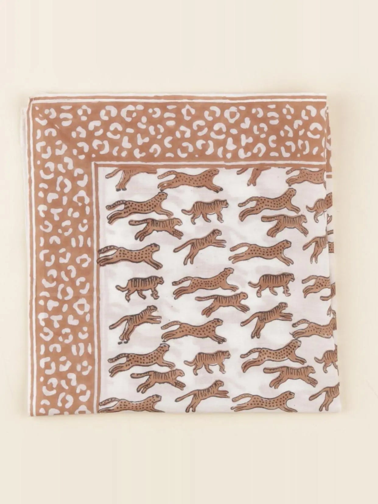 Foulard Léopard beige, marron 60x60