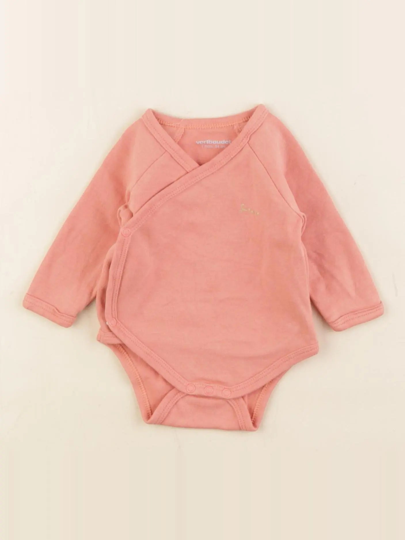 Vertbaudet - body rose, or - 1 mois