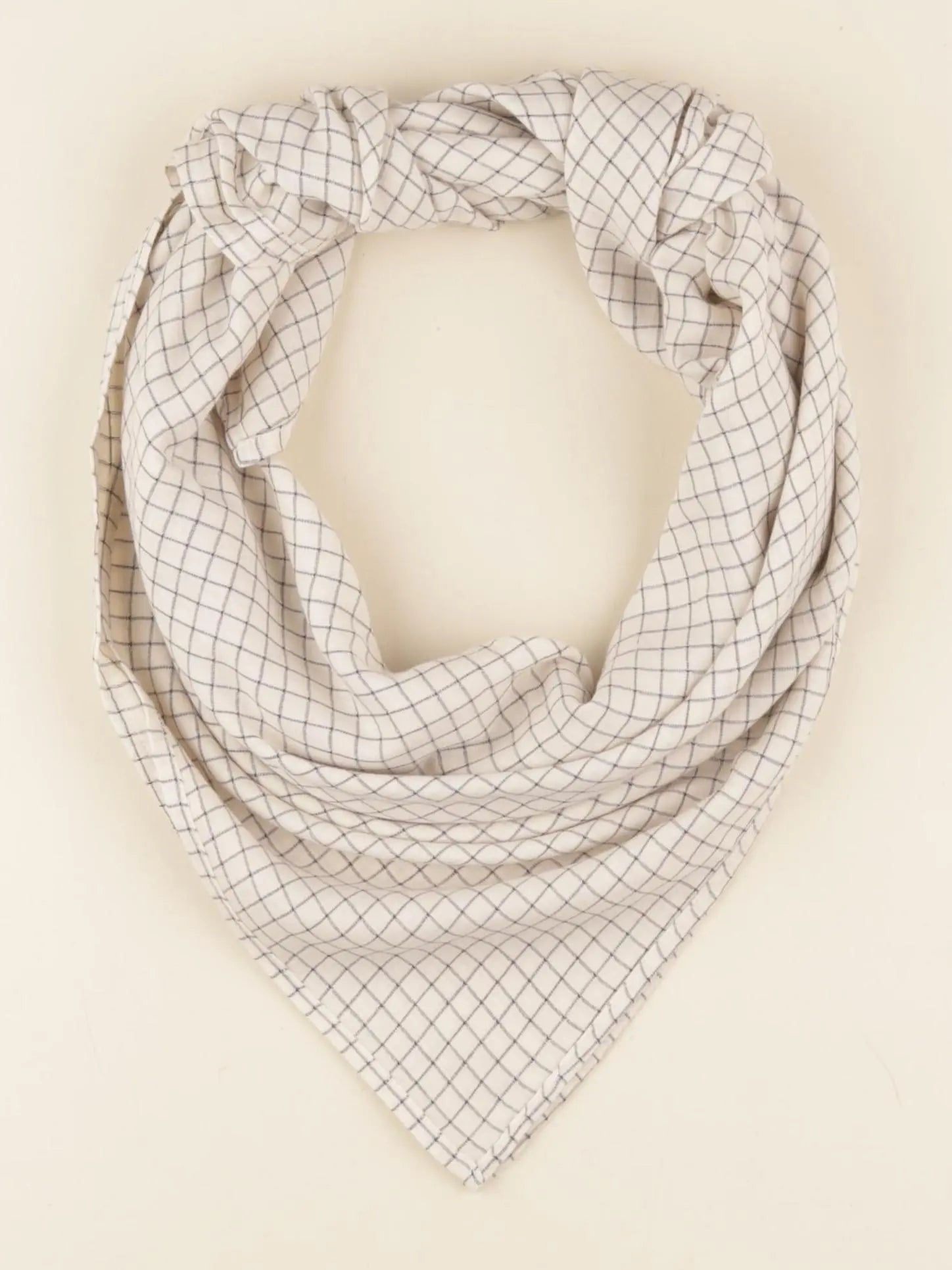 Foulard Vichy écru 100x100