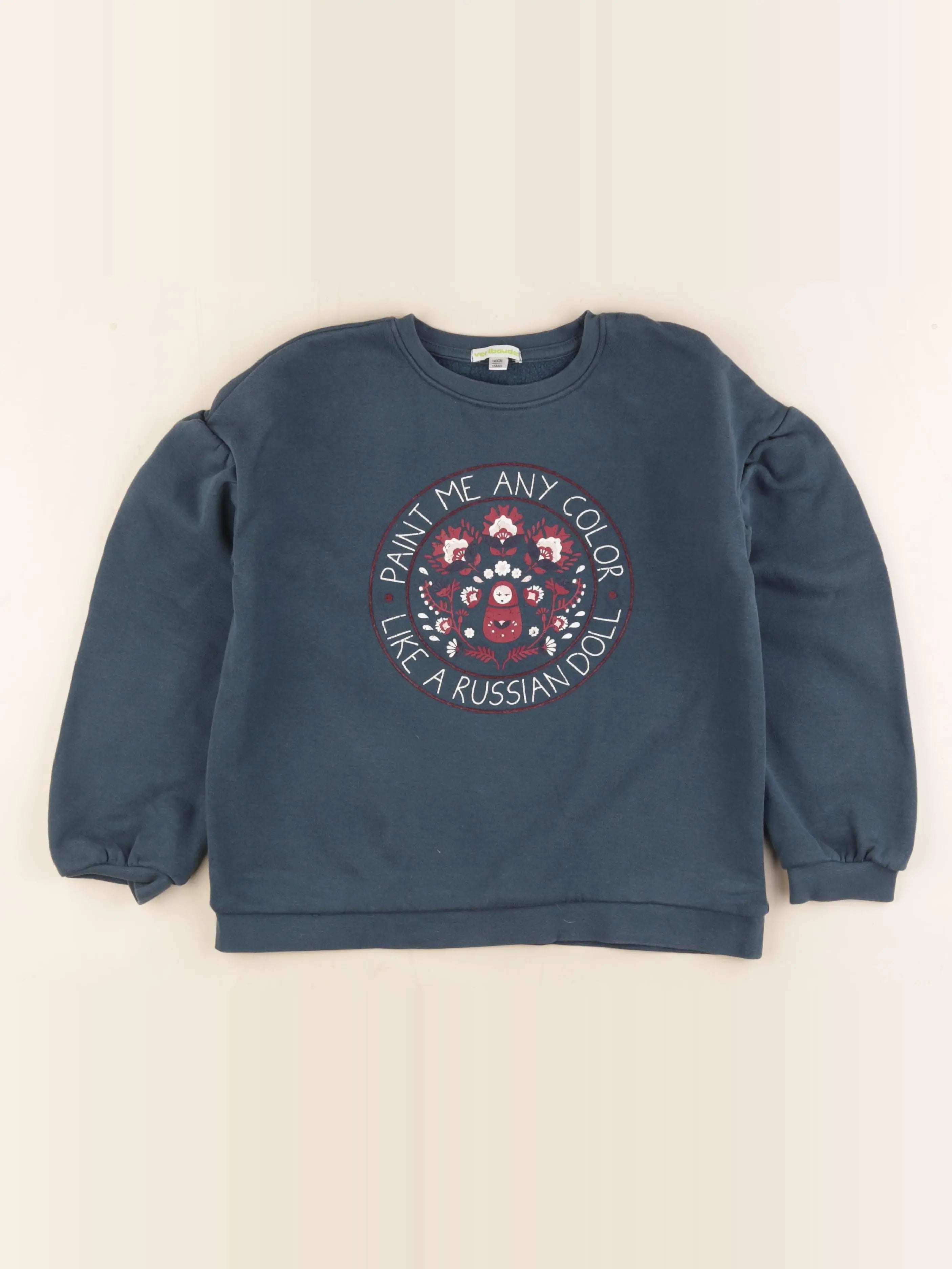 Vertbaudet - sweat bleu - 10 ans