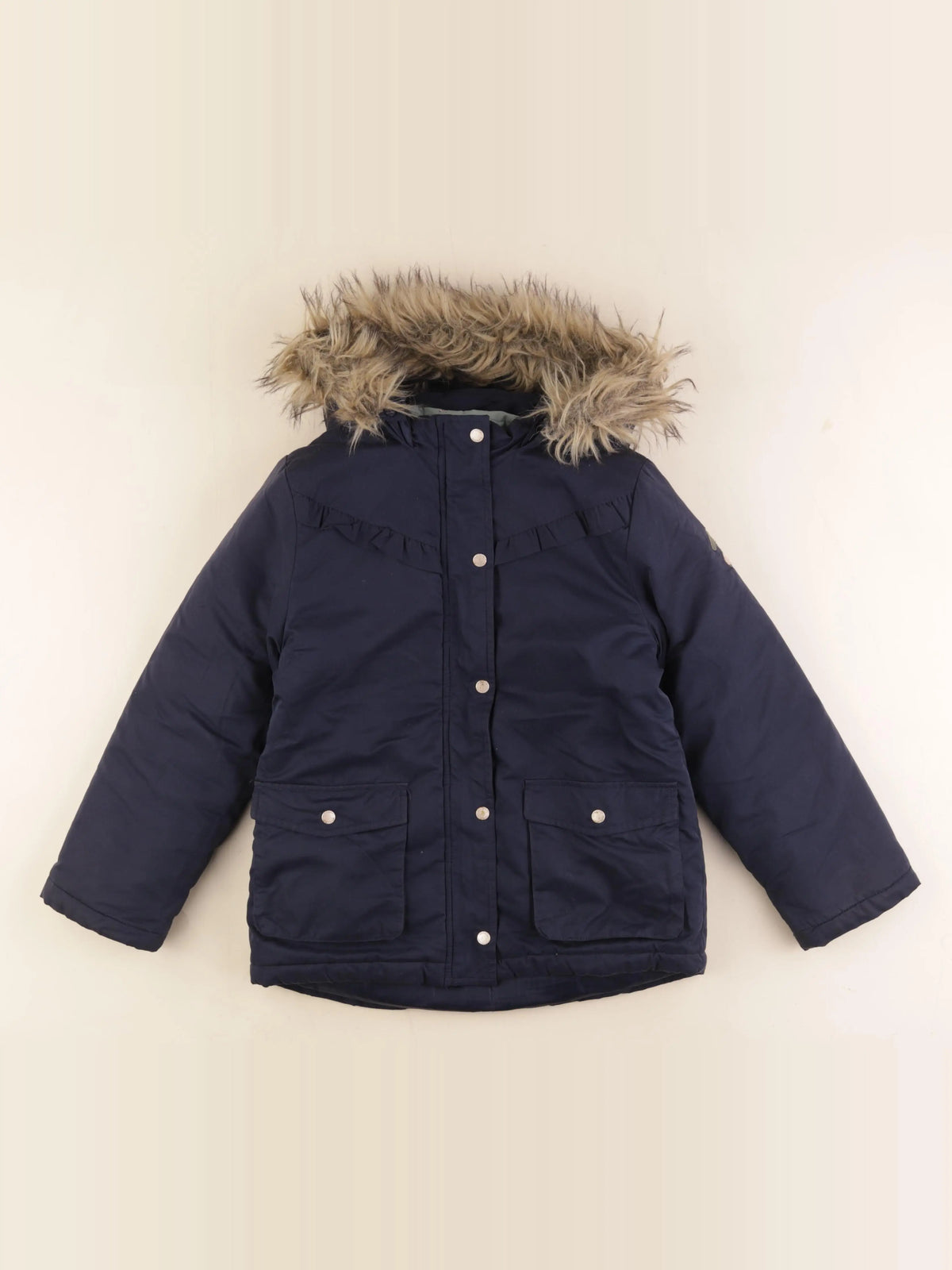 Vertbaudet - manteau doublure amovible bleu - 8 ans